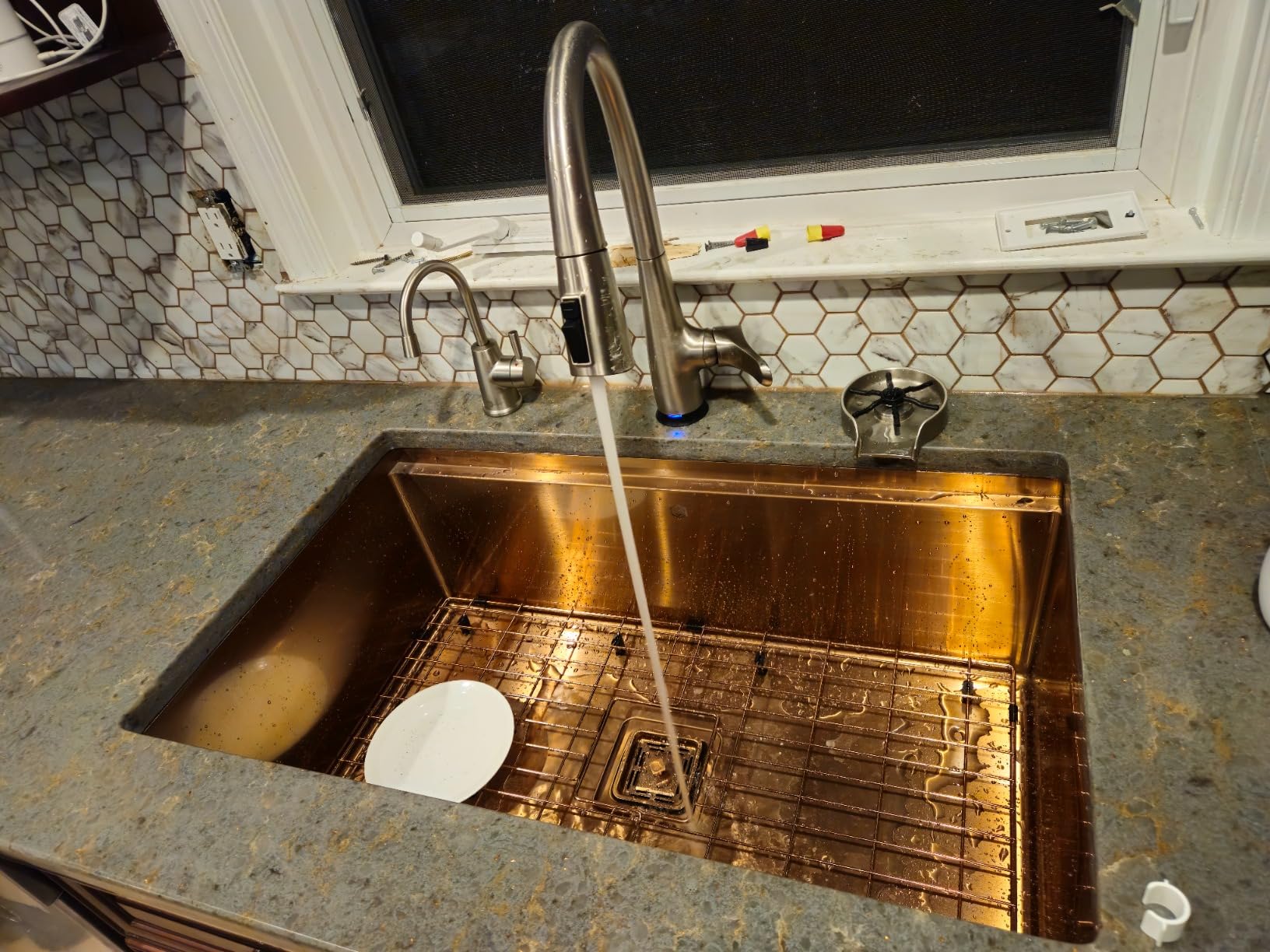 Strictly Sinks Undermount Workstation Copper Kitchen Sink –32 Inch 16 Gauge Single Bowl Kitchen Sink with Bottom Grid, Wooden Cutting Board, Colander, 1 Garbage Disposal Adapter, & 1 Strainer Drain customer photo 1