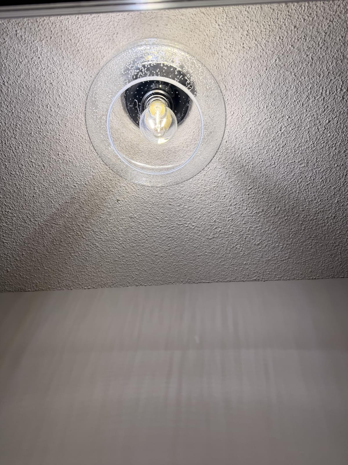 Lynnoland Industrial Farmhouse Semi Flush Mount Ceiling Light, Seeded Glass Shade, Ceiling Mount Light Fixture for Hallway Corridor Kitchen Entryway Passageway Bathroom Bedroom customer photo 2