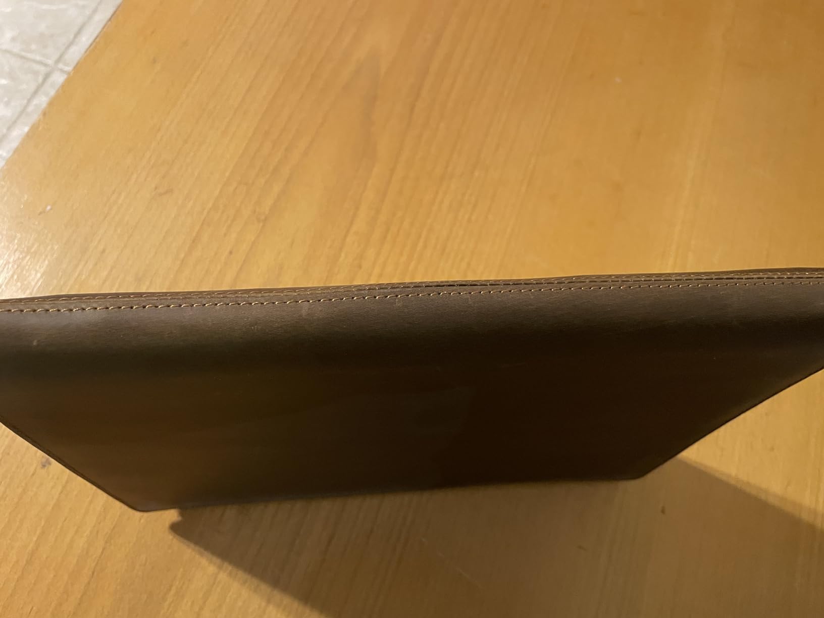 Ringsun Leather Portfolio Organizer with Zipper for Men Women, Leather Padfolio Business Resume Legal Pad Portfolio Notebook Binder for A4/Pad, Brown customer photo 2