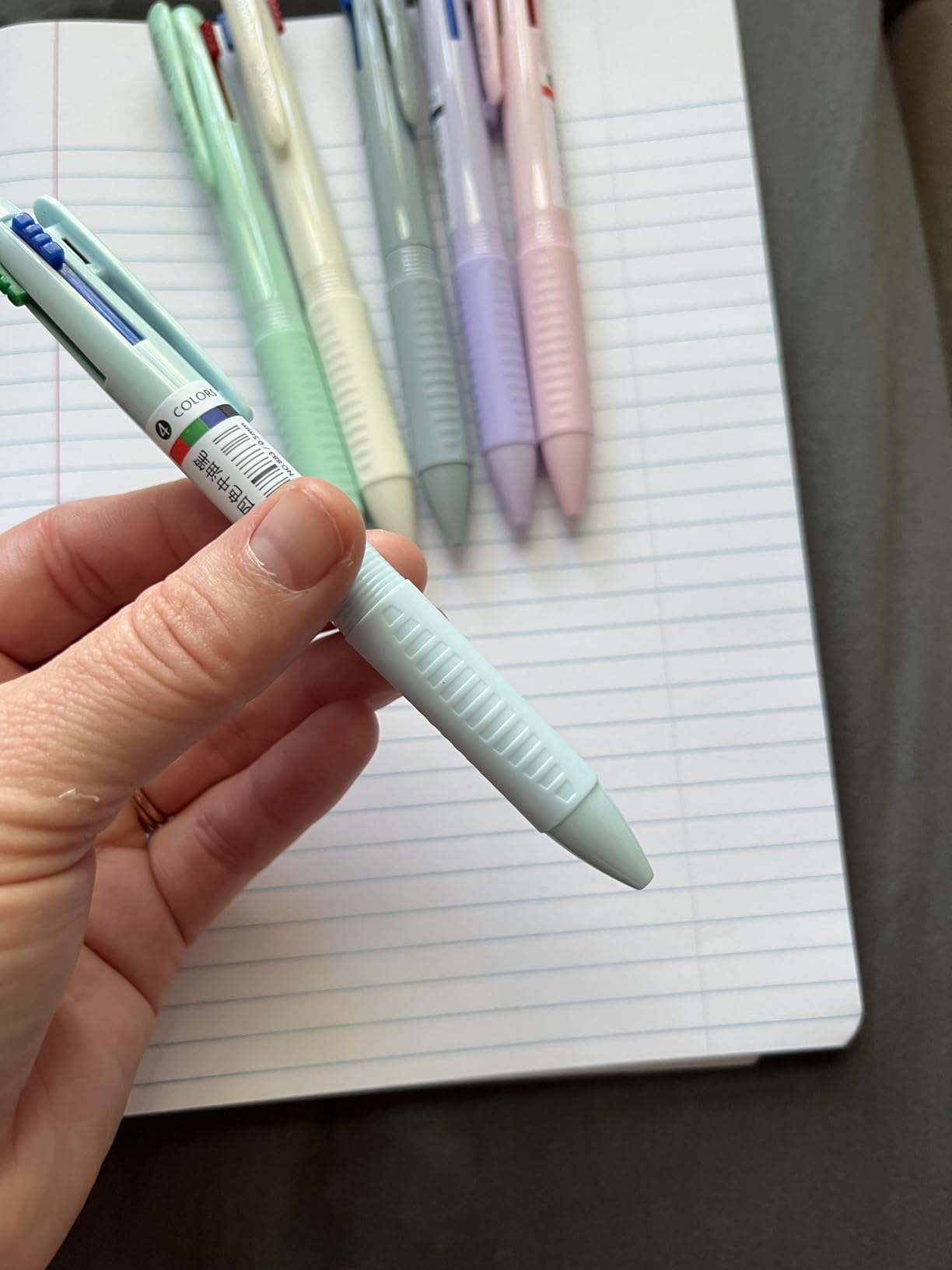 COLNK Multicolor Ballpoint Pen 0.5, 4-in-1 Colored Pens Fine Point,Ballpoint Gift Pens for Planner Journaling,Assorted Ink, 6-Count customer photo 1