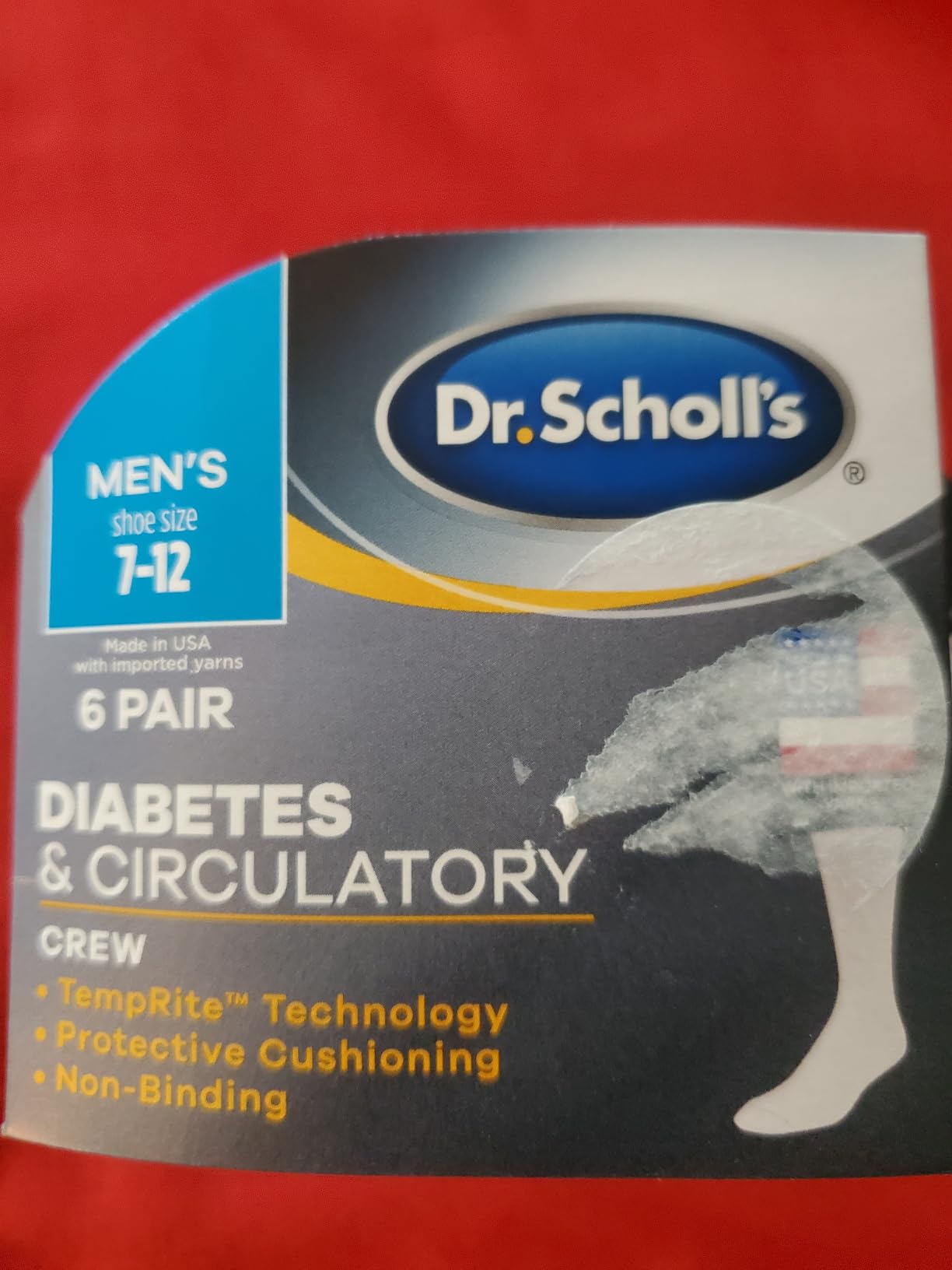 Dr. Scholl's Men's Diabetic & Circulatory Non-Binding Cushioned Socks customer photo 1