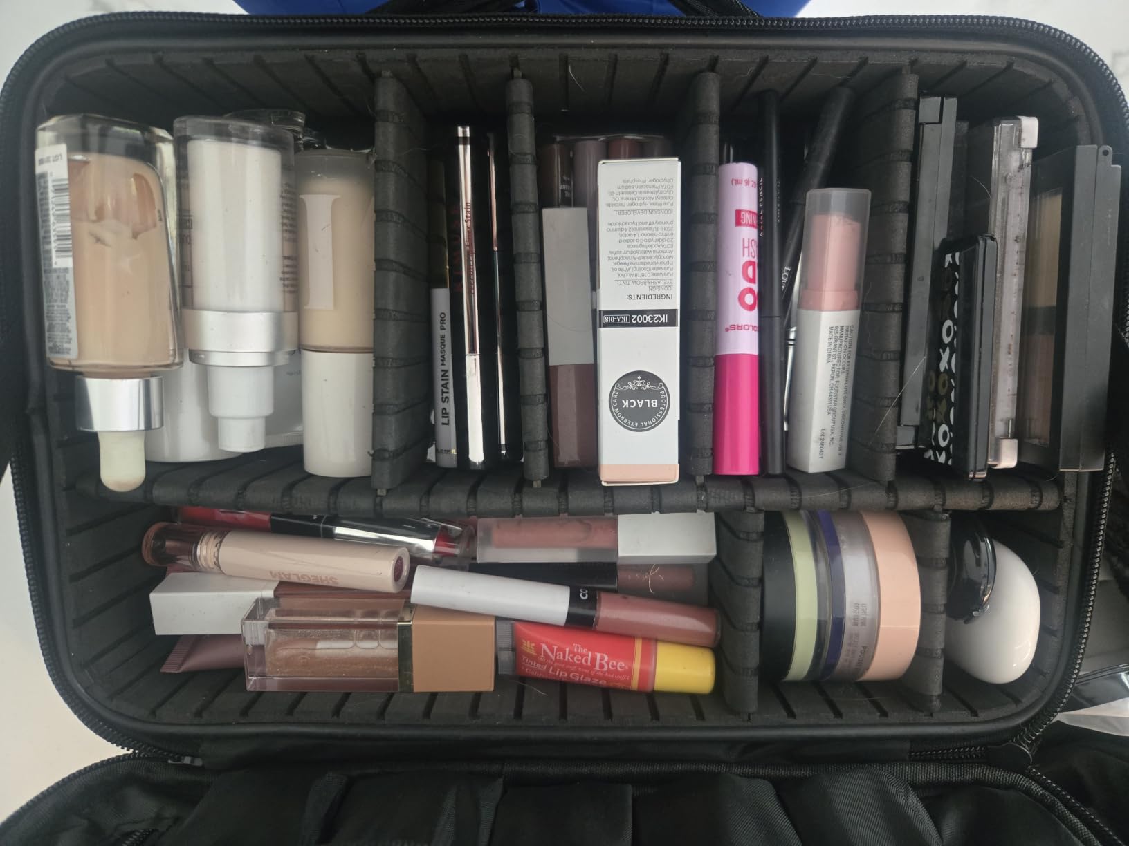 Relavel Makeup Bag Travel Train Case Cosmetic Organizer with Divider, Black customer photo 2