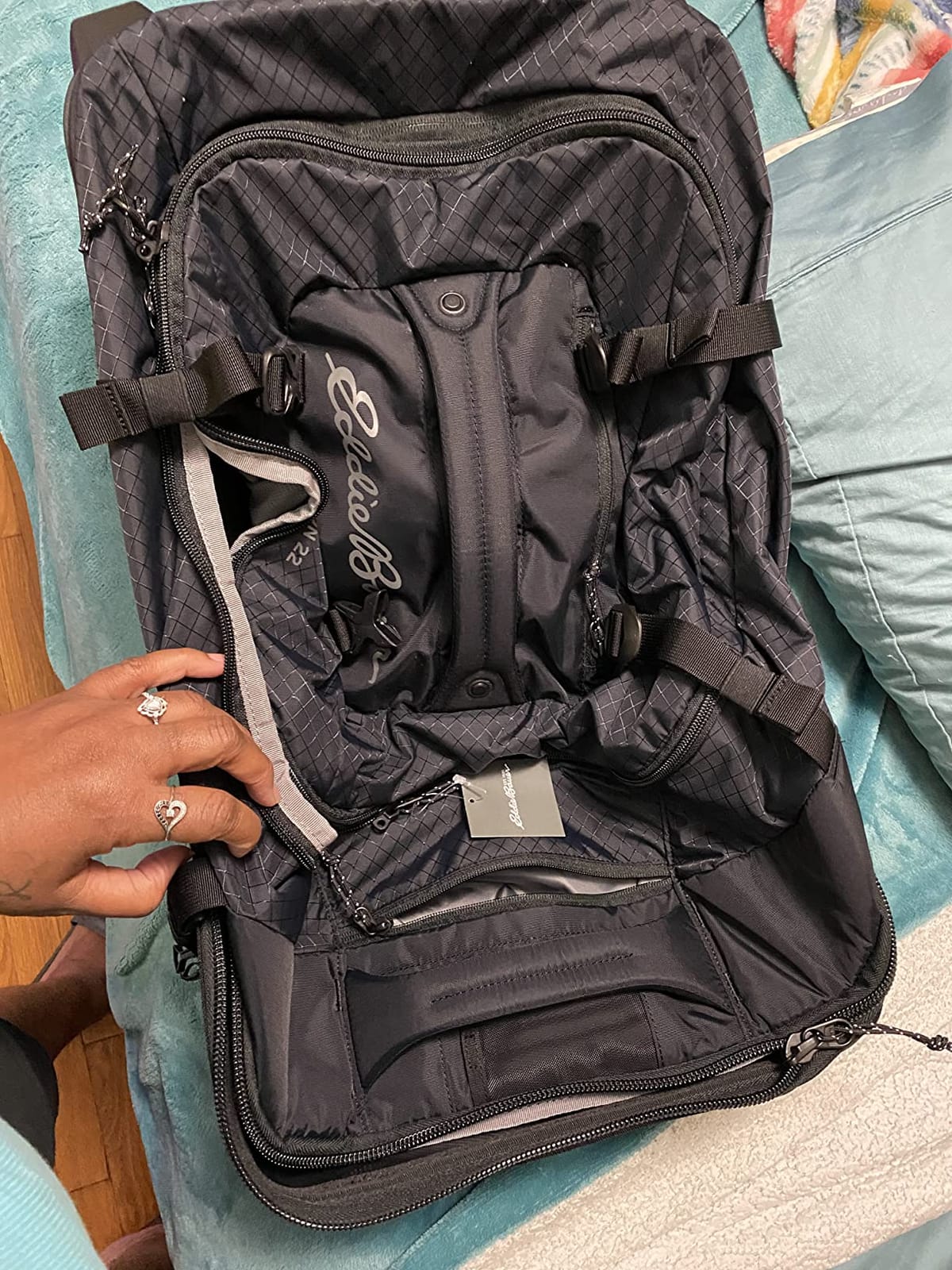 Eddie Bauer Expedition Rolling Duffel Bag with Wheels - Dark Thyme, 30