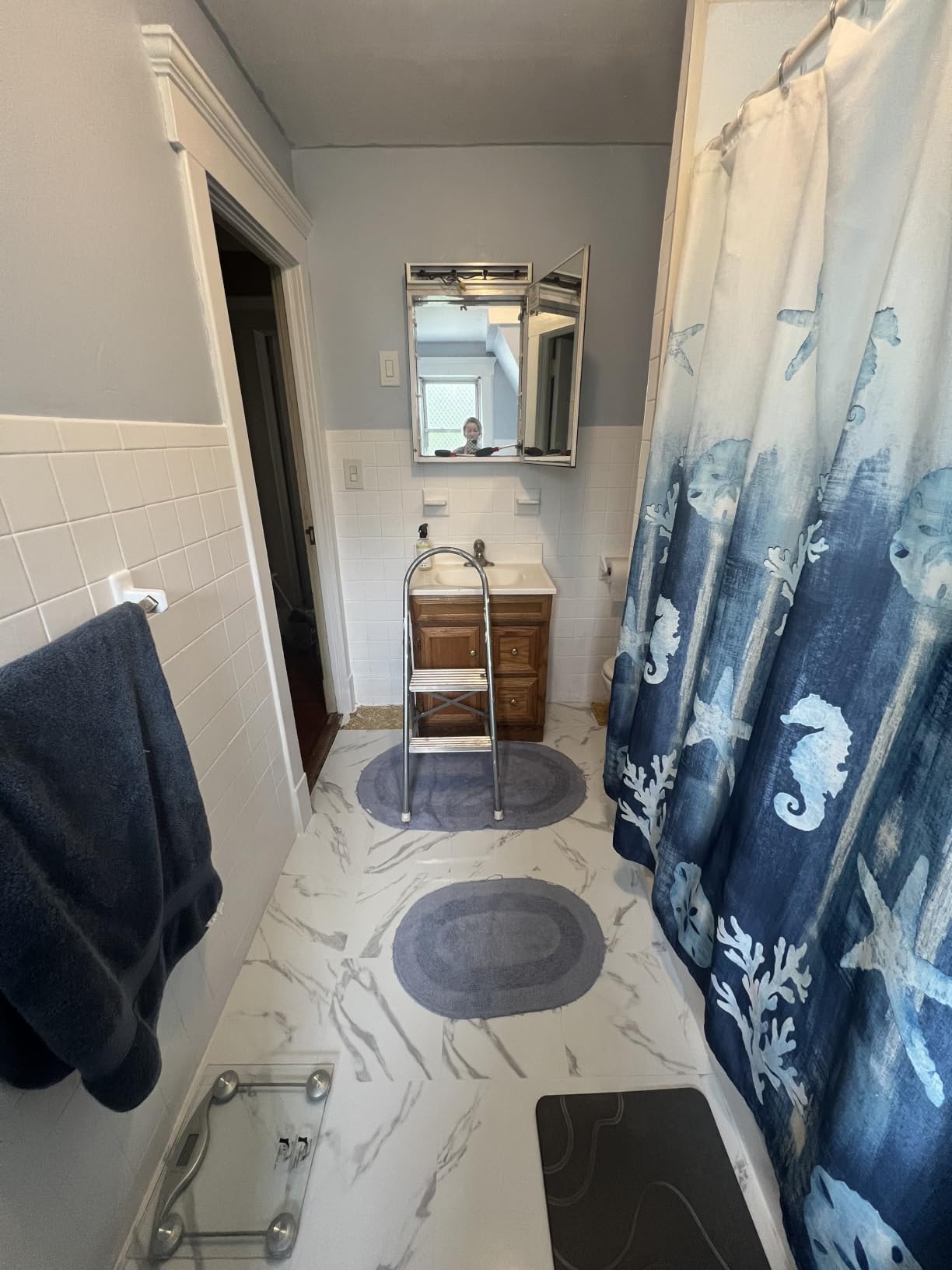 WESTICK Marble Peel and Stick Floor Tile Bathroom Waterproof Vinyl Tiles customer photo 1