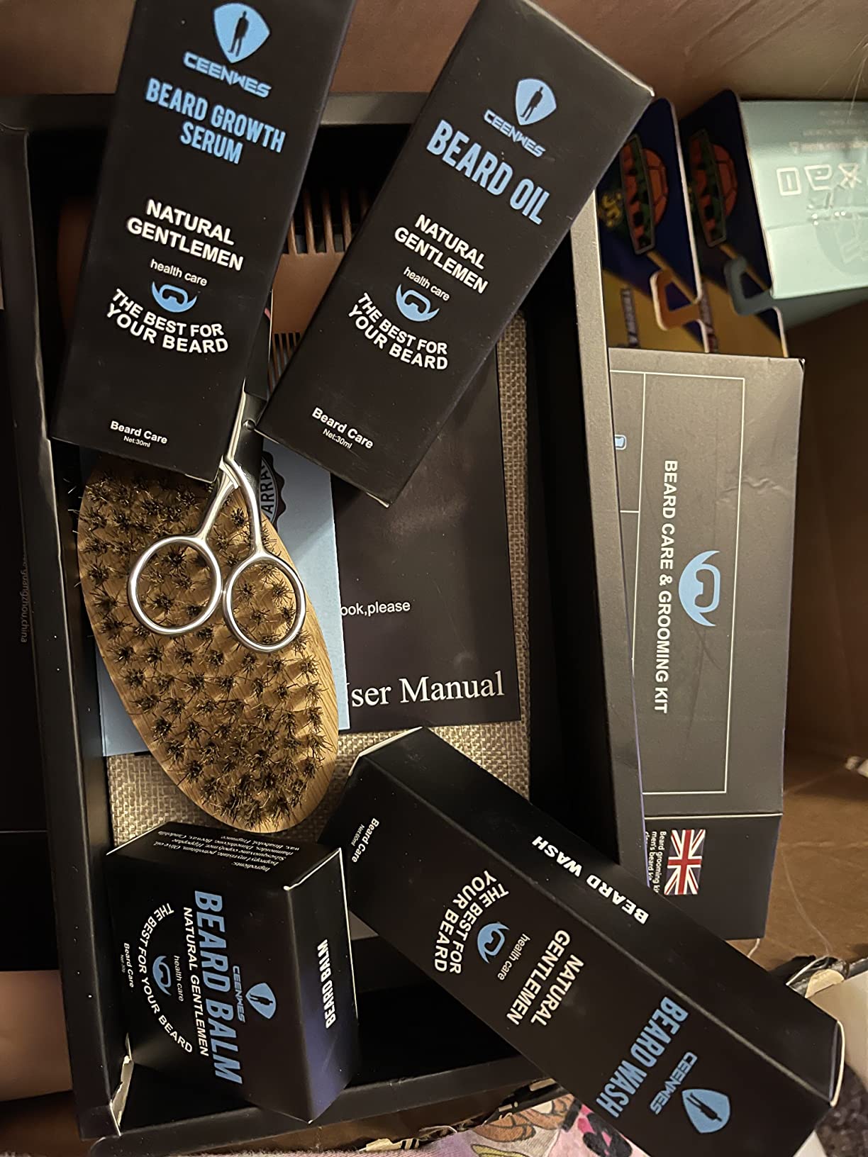 Beard Grooming Kit,Beard Kit with Beard Oil,Beard Growth Serum,Beard Wash, Beard Balm,Beard Brush, Beard Comb, Beard & Mustache Scissors Beard Growth Kit Unique Gifts for Men customer photo 1