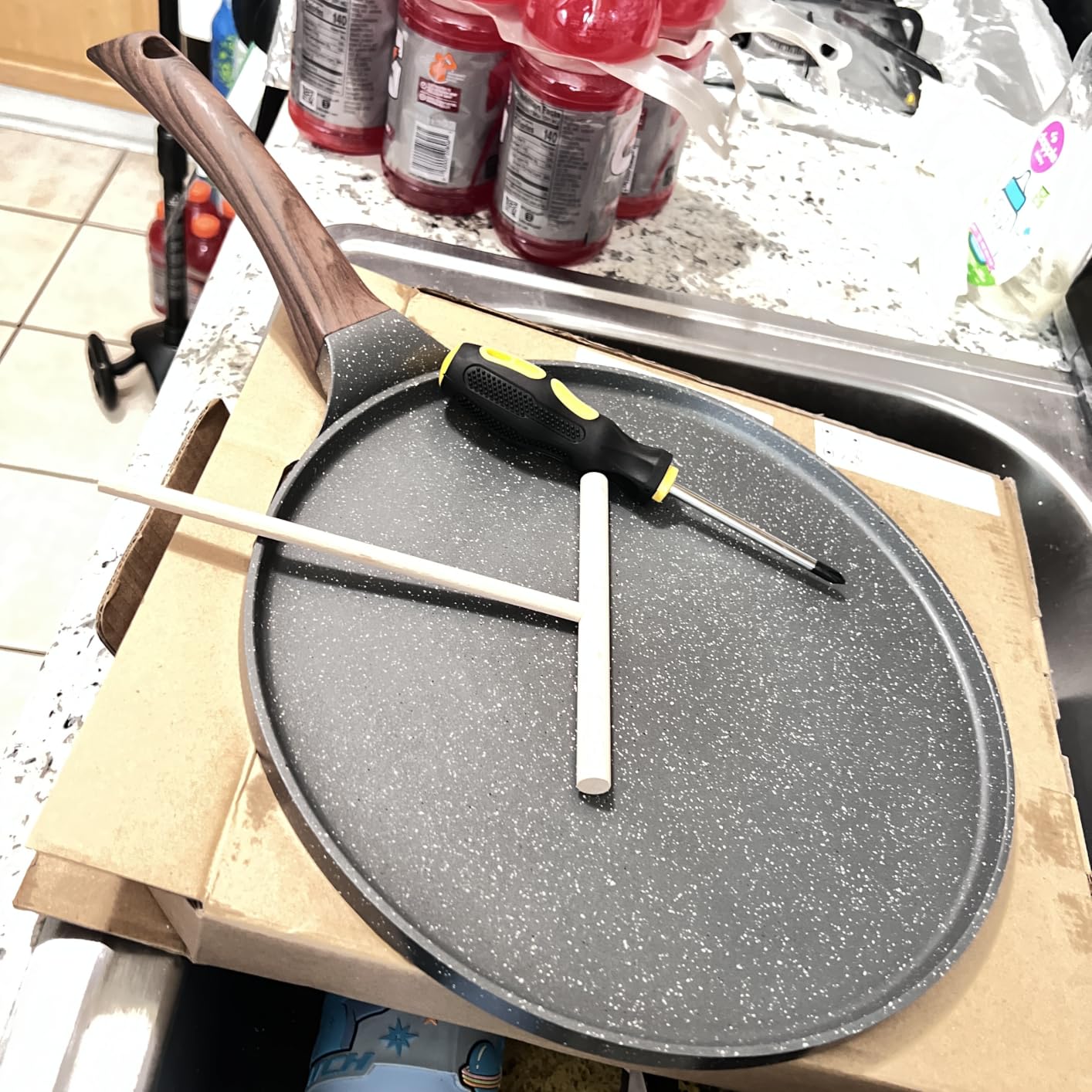 SENSARTE 10 Inch Nonstick Crepe Pan Granite Coating Pancake Pan Gray customer photo 2