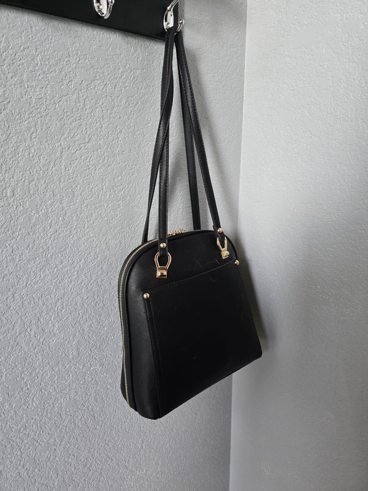 MMS Brands Miztique Daisy Convertible Backpack Purse for Women | Vegan Leather Shoulder Strap Bag or Convertible Backpack | (Black) customer photo 2