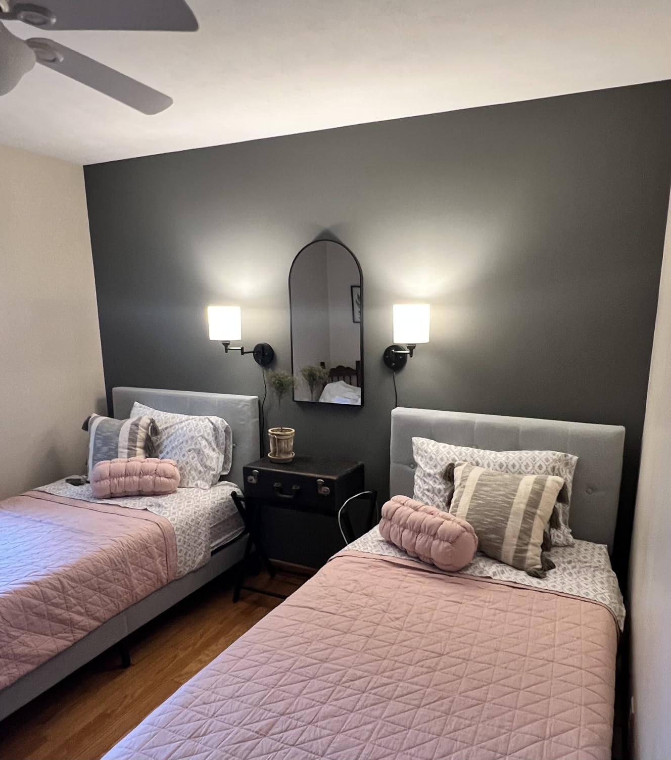 CADUKE Plug in Wall Sconce Set of 2, Swing Arm Wall Lamps customer photo 2