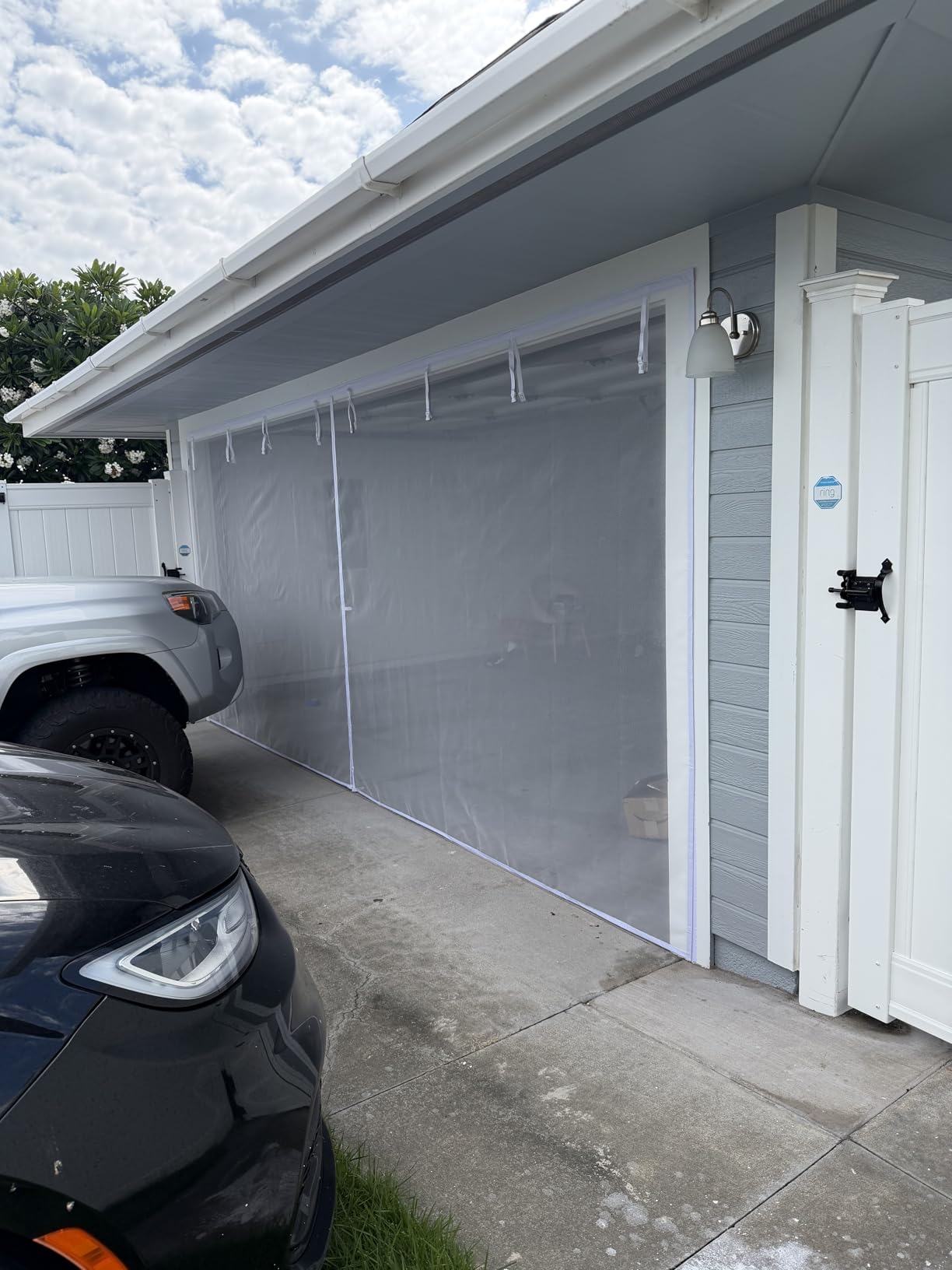 FEGO Garage Door Screen 16x7FT, Magnetic Screen Door with Retractable Fiberglass Mesh and Heavy Duty Weighted Bottom, Easy Assembly&Pass, Hands Free w/ 40 Magnets for 2 Car Garage/Patio/Small Shop customer photo 2