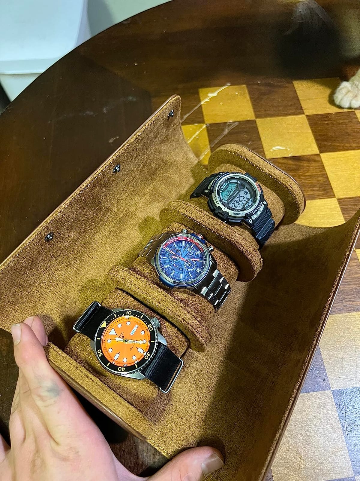 Watch Roll Travel Case for Men and Women- 3 Watch Storage and Organizer customer photo 2
