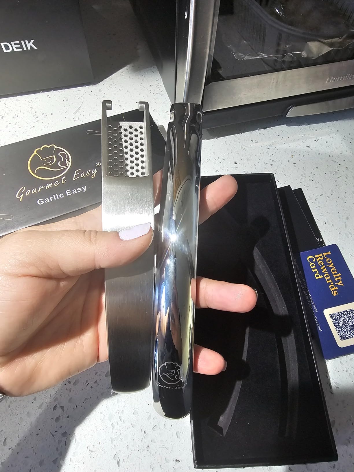 Gourmet Easy Garlic Press Lifetime Replacement, No Need to Peel, Fine Mince customer photo 2
