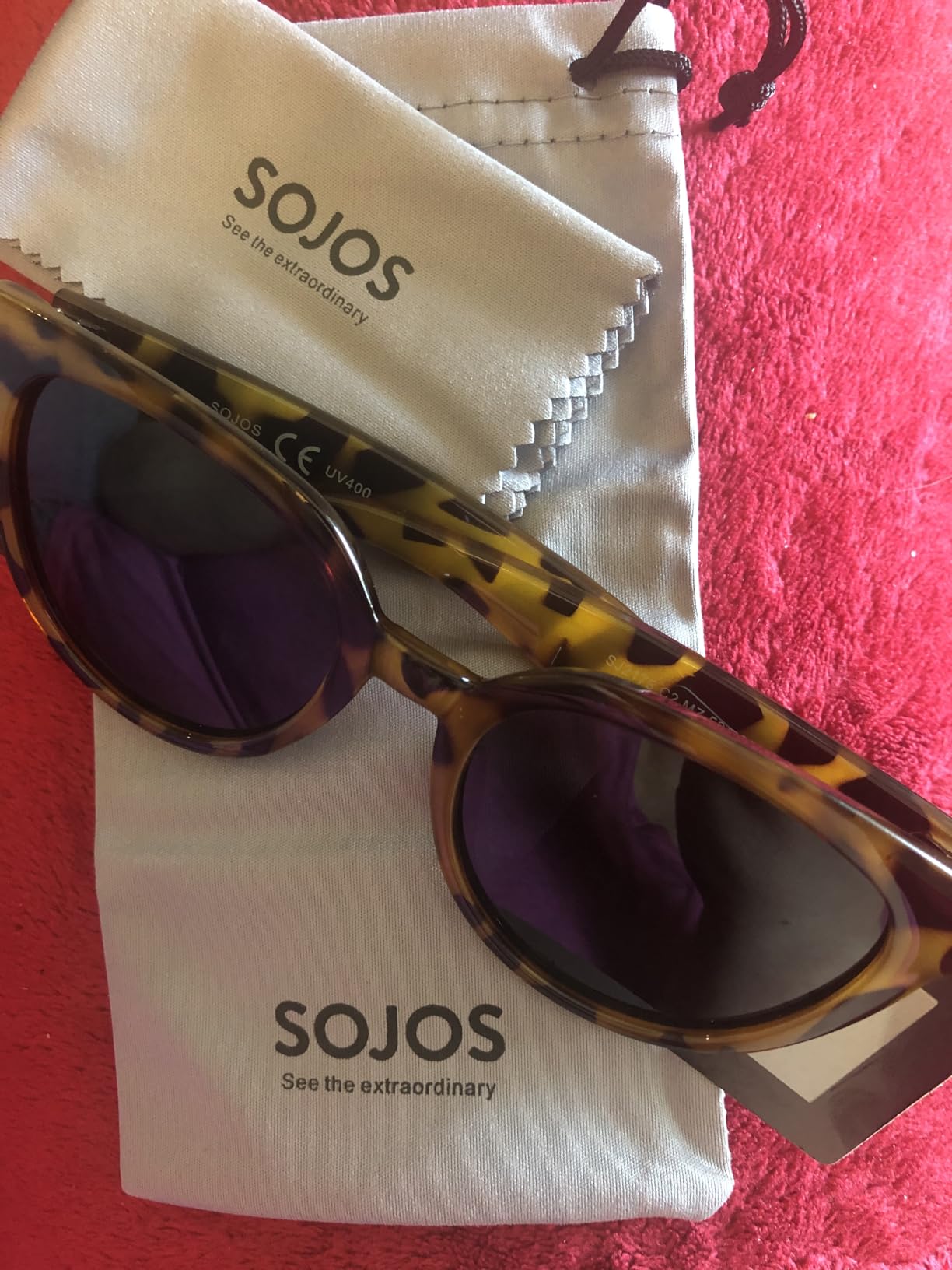 SOJOS Trendy Cat Eye Round Polarized Sunglasses for Women Fashion UV Protection Sunnies Sunglasses SJ2175 customer photo 1