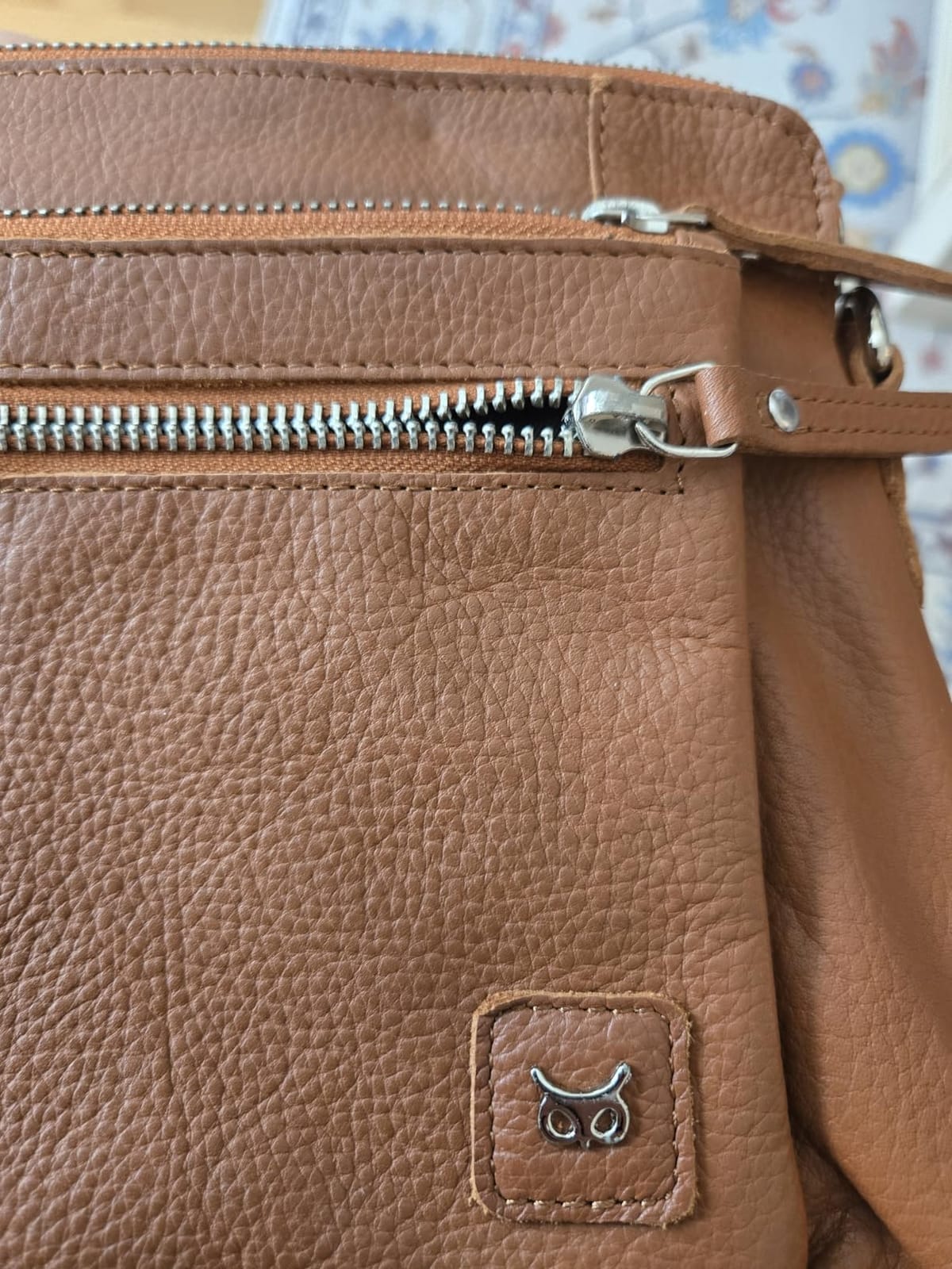 Leather Crossbody Bags for Women Small Soft Genuine Pebbled Sling Shoulder Handbag Crossover Purse with Full Adjustable Strap (Cognac Nappa) customer photo 1