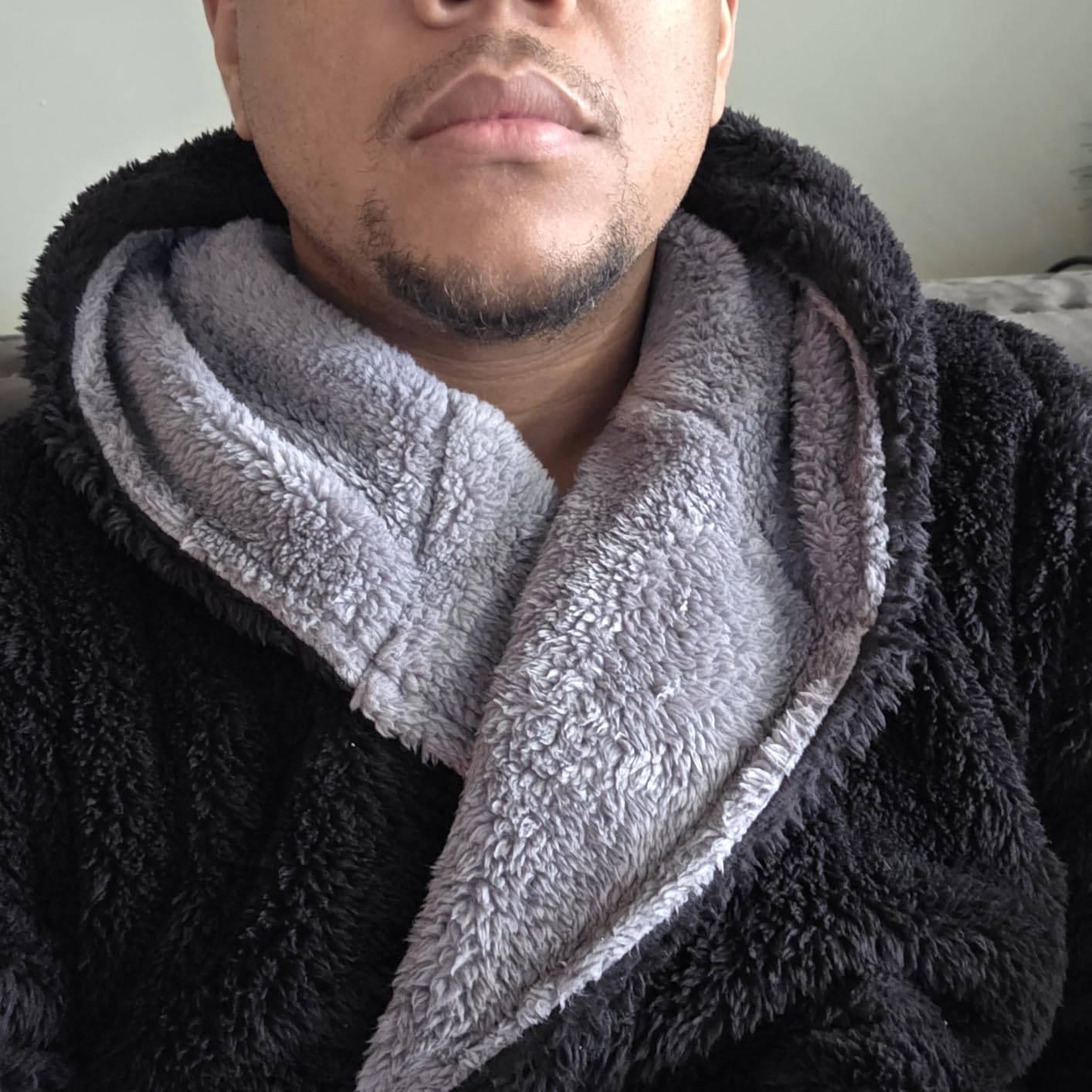 SlumberMee Mens Hooded Robe Heavyweight Plush Fleece Full Length Bathrobe customer photo 2