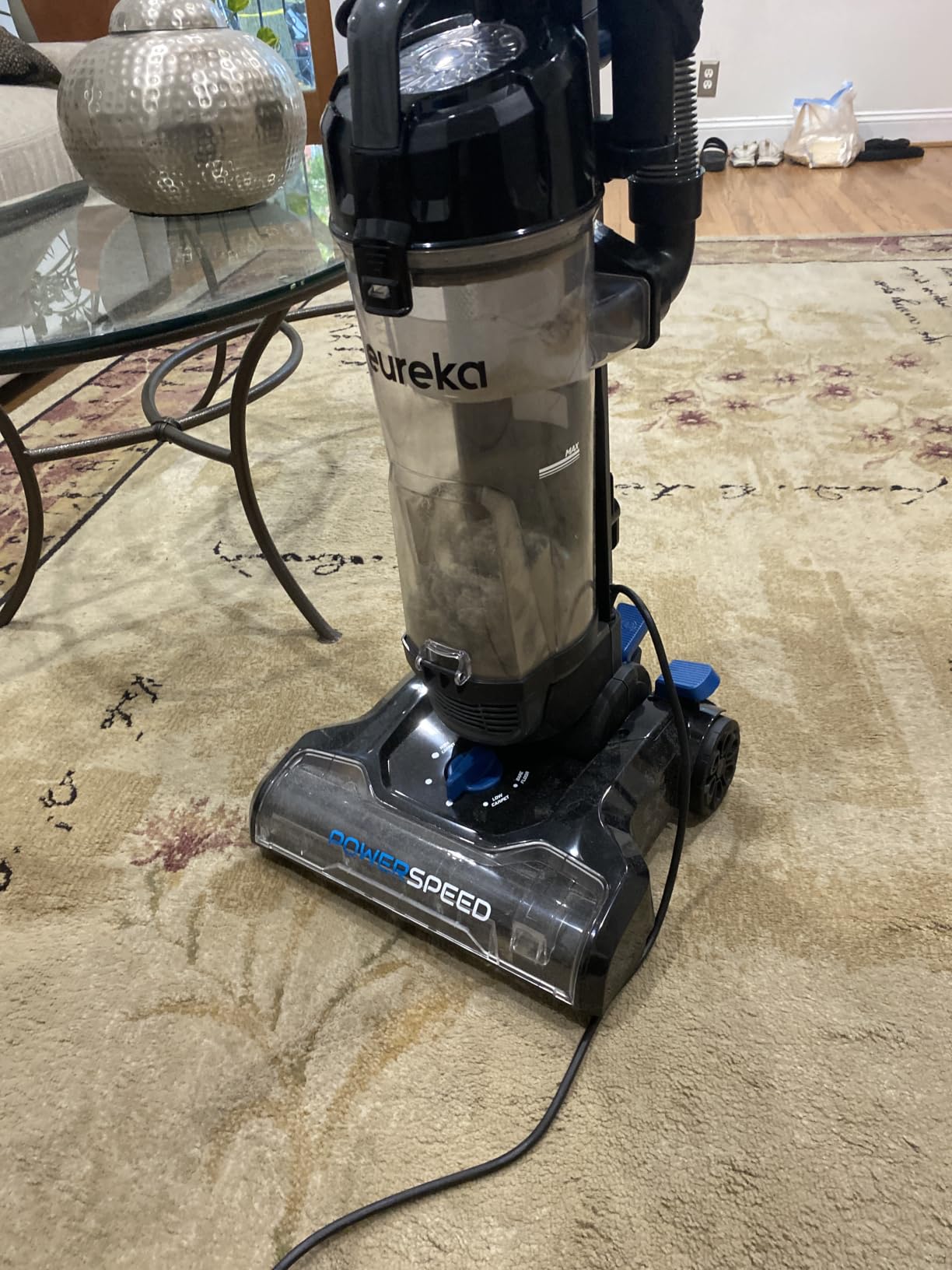 Eureka PowerSpeed Lightweight Upright Vacuum Cleaner for Carpet and Hard Floor, Powerful Bagless Upright Vacuum Cleaner for Home Pets, NEU181A, Blue | Pet Hair, Carpet & Hard Floor, 2.6L Dust Cup, Pet Turbo Brush, Crevice & Upholstery Tools, Bagless, Blue customer photo 1