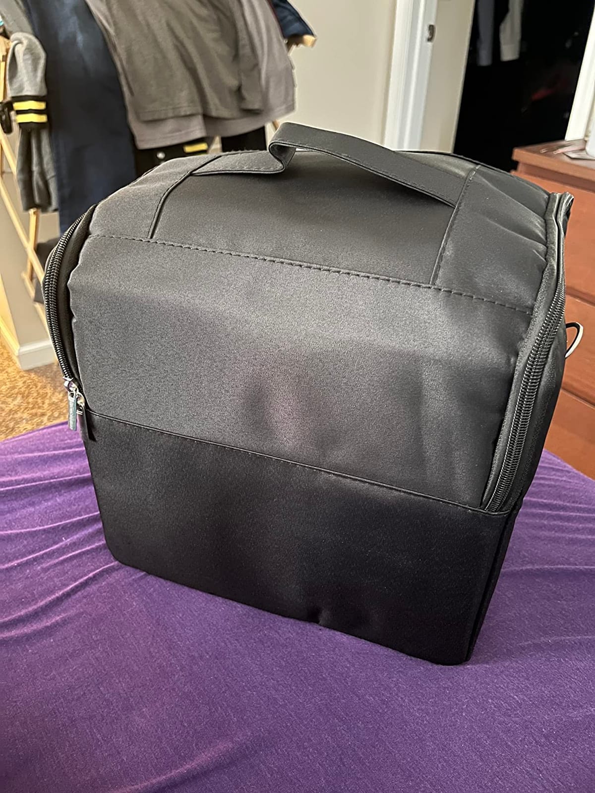 Large Makeup Carrying Train Case for Women, 4 Tier Travel Bag Box, Black customer photo 1