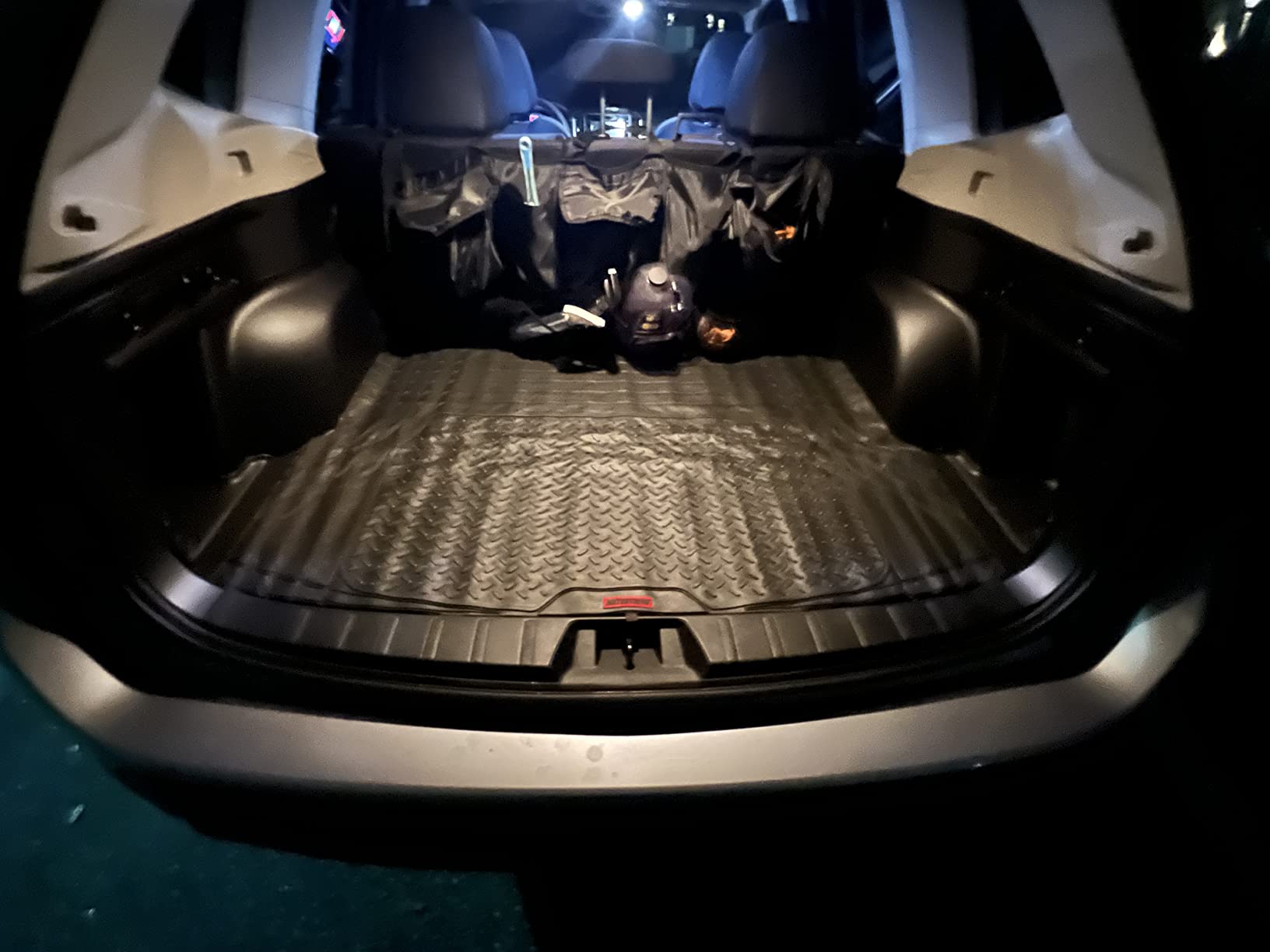 Motor Trend FlexTough SUV Cargo Liner & Car Trunk Mat - Universal Trim-To-Fit All Weather Cargo Mats for Back of SUV - SUV Trunk Mat & Trunk Liner Floor Mat Cargo Cover - Trunk Cover 47.5