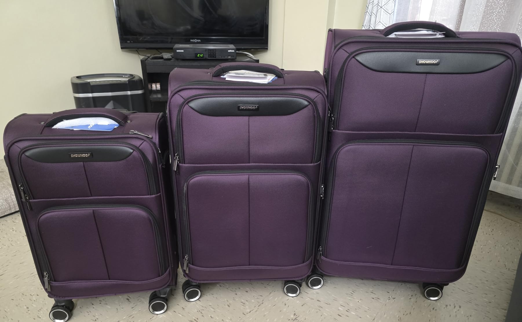 SHOWKOO Luggage Sets 3 Piece Softside Expandable Durable Suitcase Sets customer photo 1