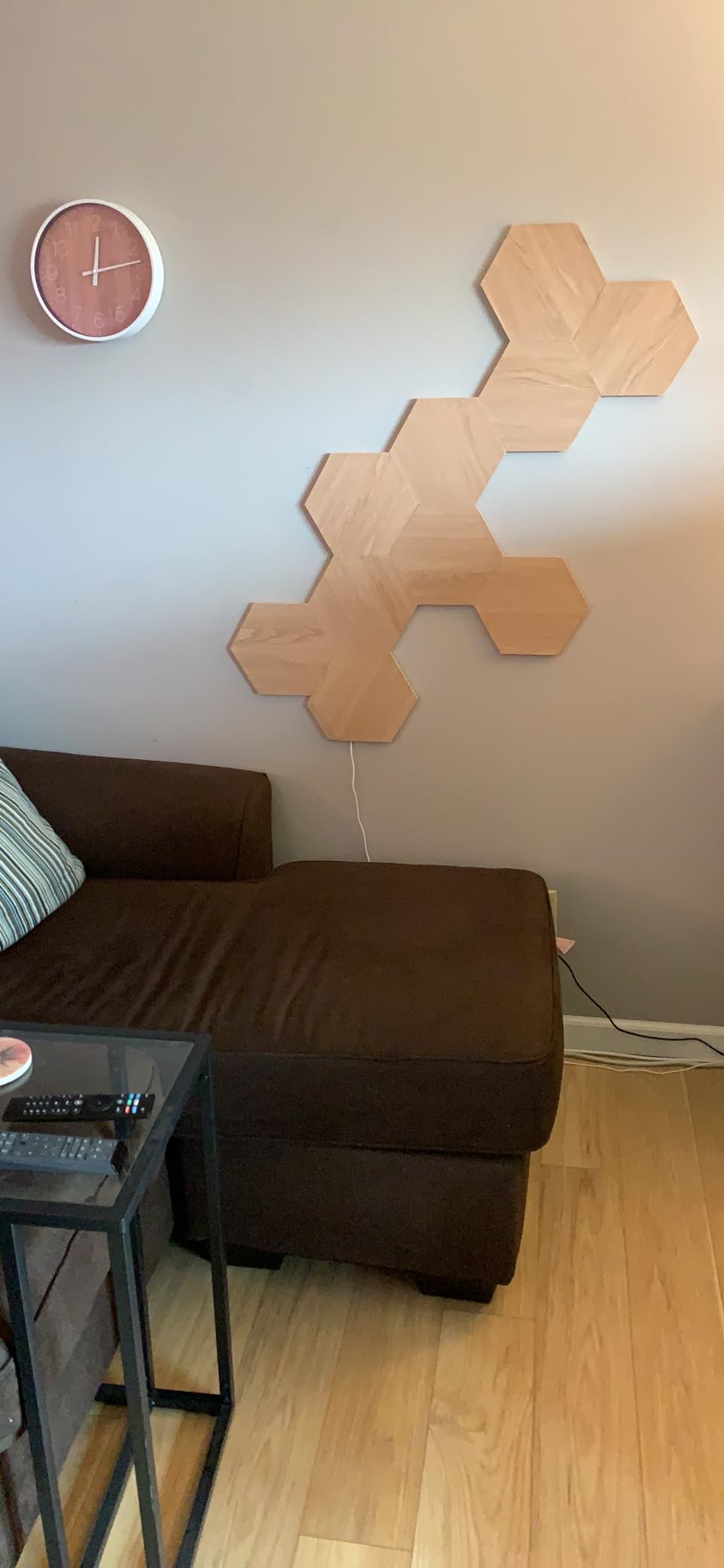 Nanoleaf Hexagon Lights, Smart RGBW LED Wall Light Panels, 3 PK, Brown customer photo 1
