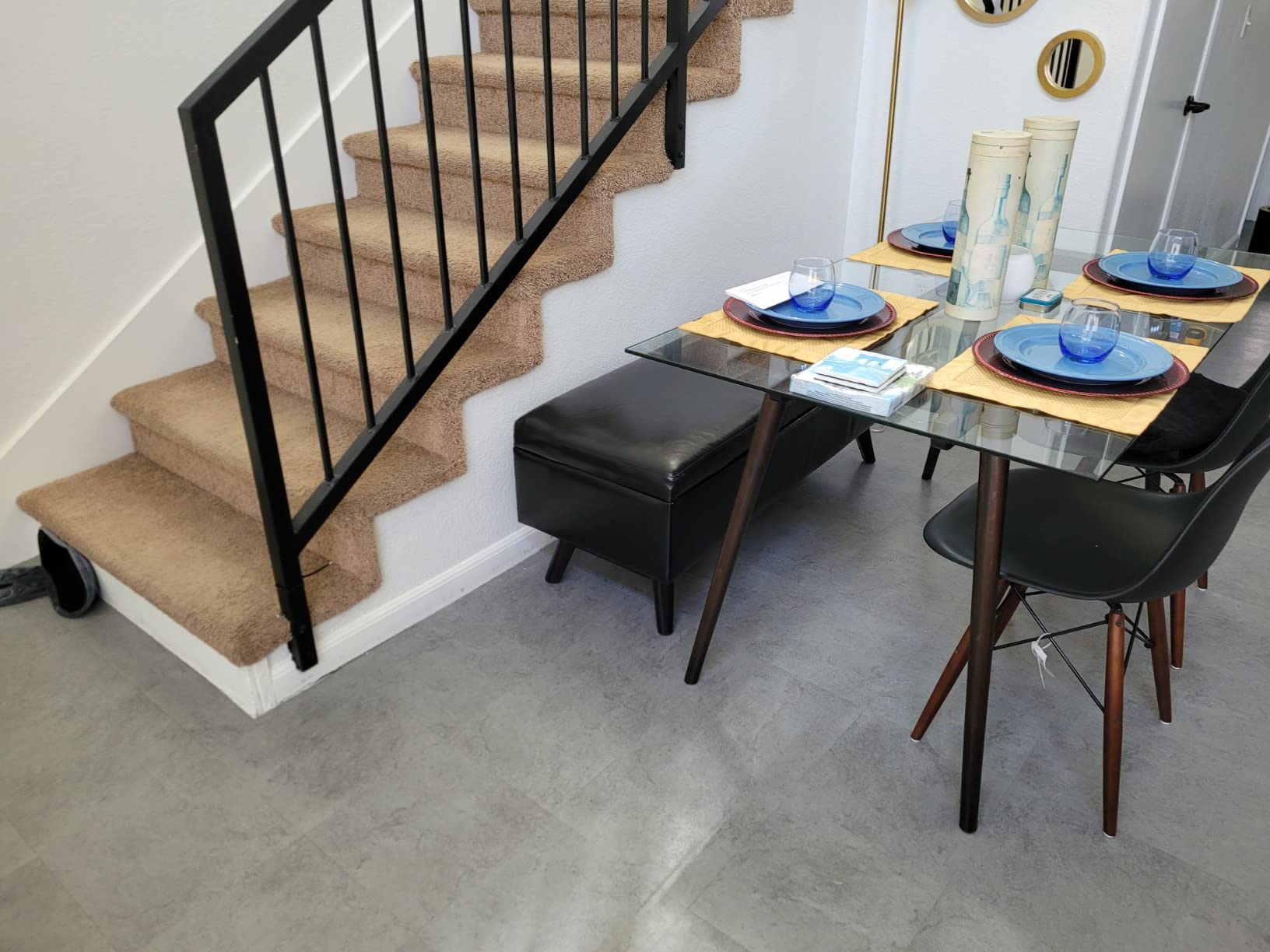 Livelynine 32-Pack Cement Slate Peel and Stick Floor Tile Waterproof Vinyl Flooring Sticky Floor Tiles for Bathroom Kitchen Gray Self Adhesive Laminate Linoleum12X12inch customer photo 2