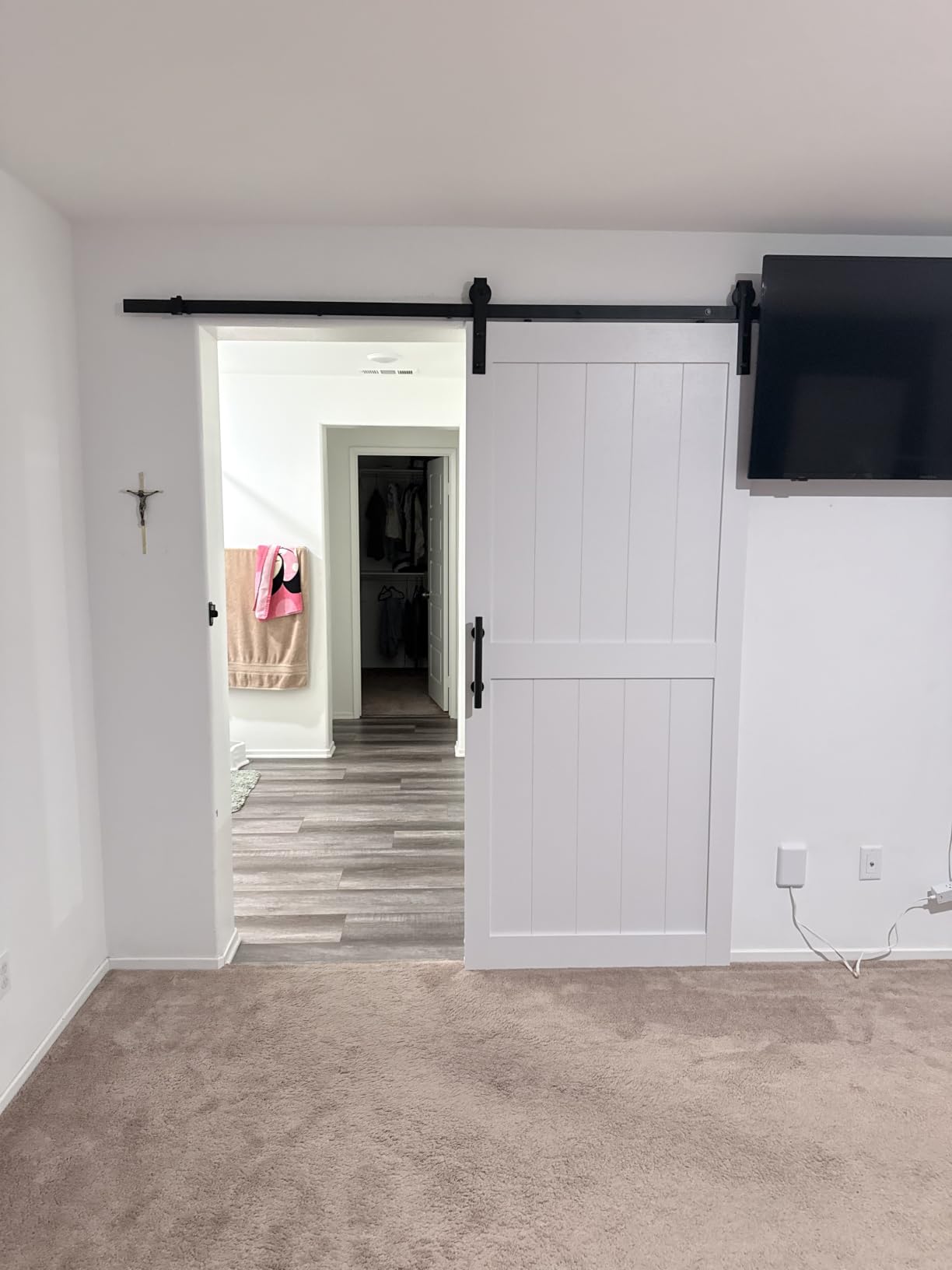 36''x84'' Sliding Barn Door with 6.6 Ft Barn Door Hardware Kit customer photo 1