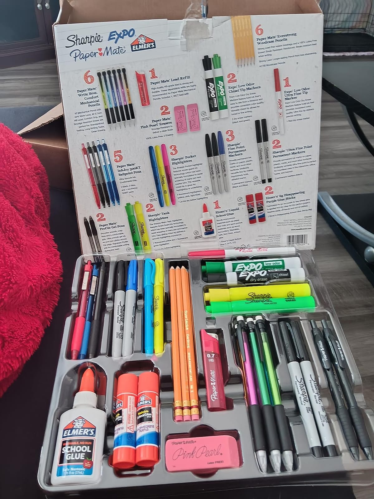 Sharpie School Supplies Kit Highlighters Mechanical Pencils Glue Sticks Erasers Permanent Markers Gel Pens Pencils School Glue and more from Sharpie Elmer’s Paper Mate & Expo 38 pieces customer photo 1