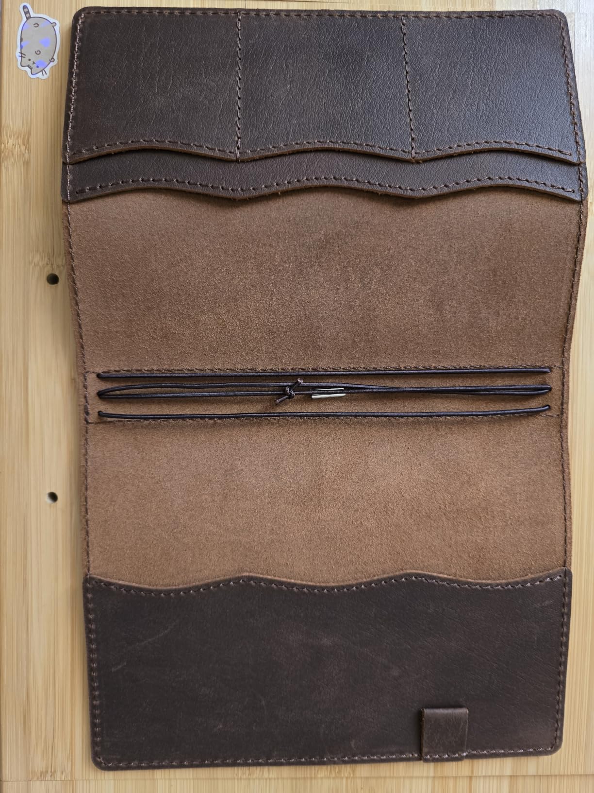 newestor Travelers Notebook Cover with Inner Pockets, Card Slots and Pen Holder, A5 Size, Dark Brown customer photo 1