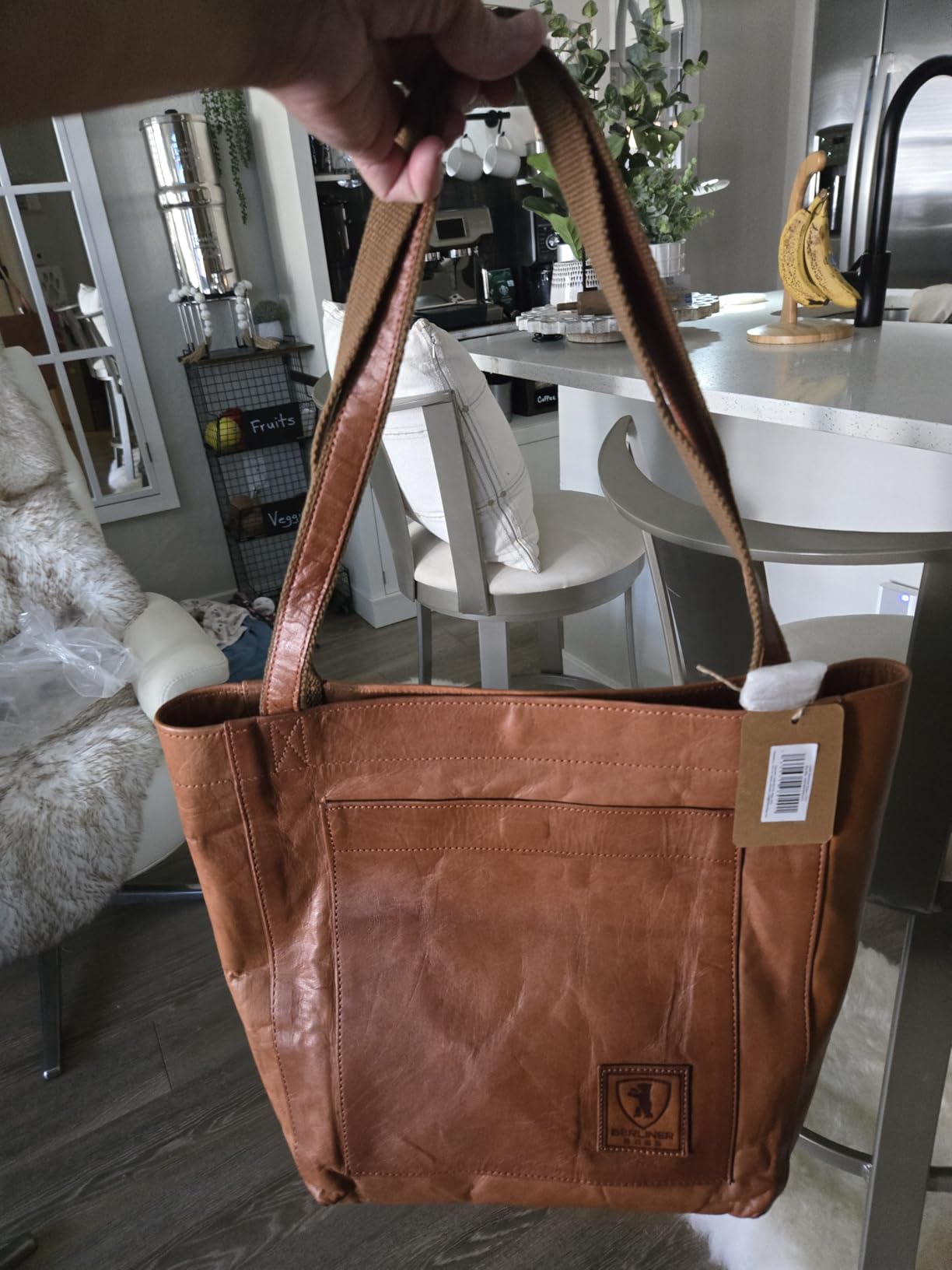 BERLINER BAGS Vintage Full Grain Leather Tote Bag For Women Seville customer photo 1