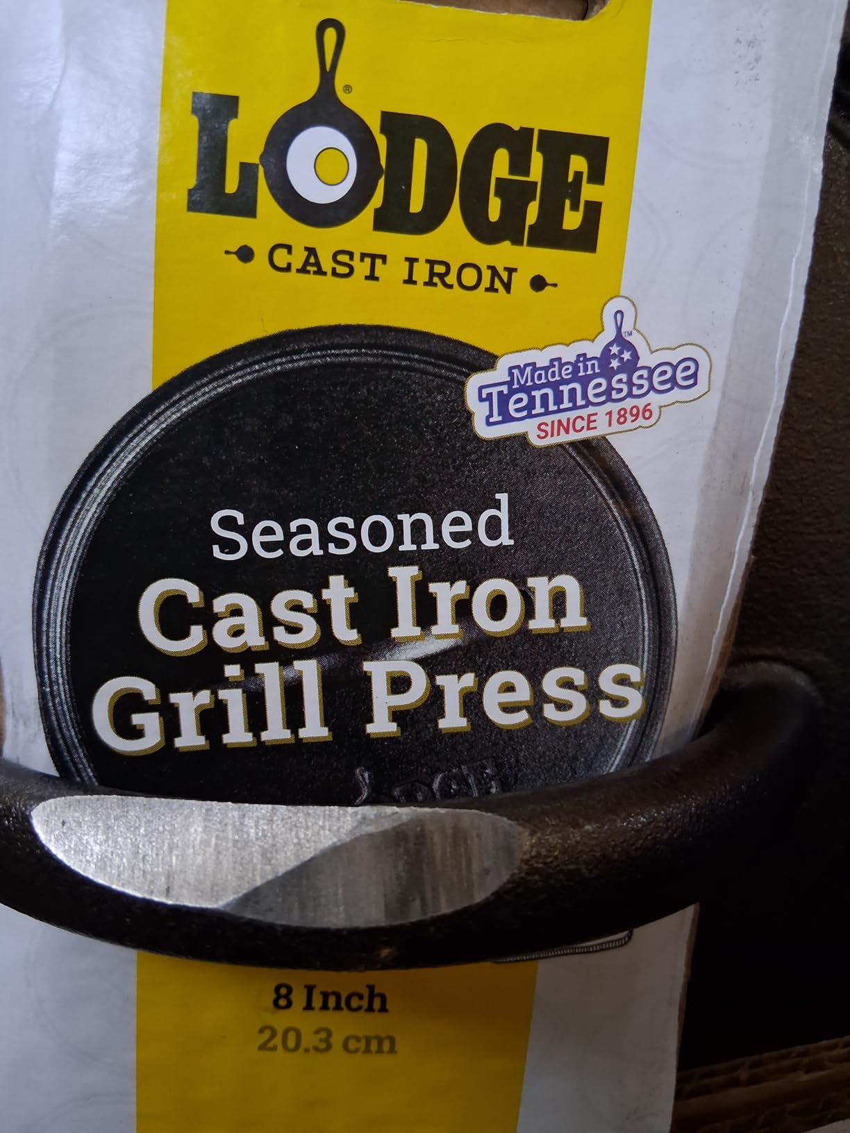 Lodge Pre-Seasoned Cast Iron Round Griddle Press, 8 Inches customer photo 1