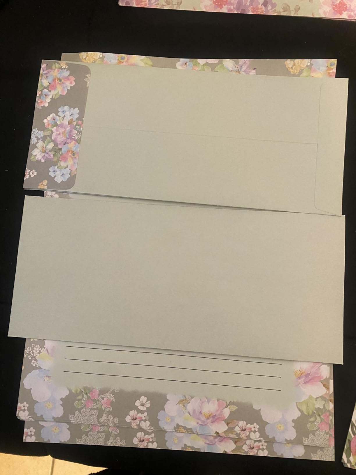 Better Office Products Floral Paper Stationery Set, 100 Piece Set (50 Lined Sheets + 50 Matching Envelopes), Letter Size 8.5 x 11 inch, 6 Designs, Double Sided/Lined Printing Paper, customer photo 2