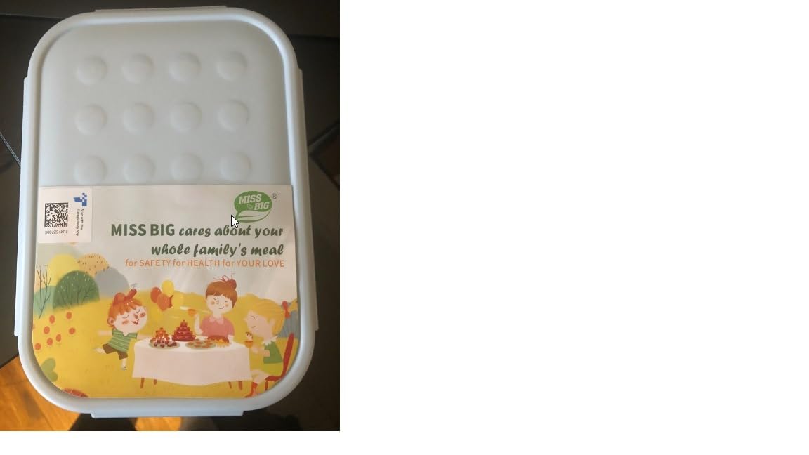 MISS BIG® Bento Lunch Box for Adults & Kids, 1900ml, 3 Compartments, White customer photo 2