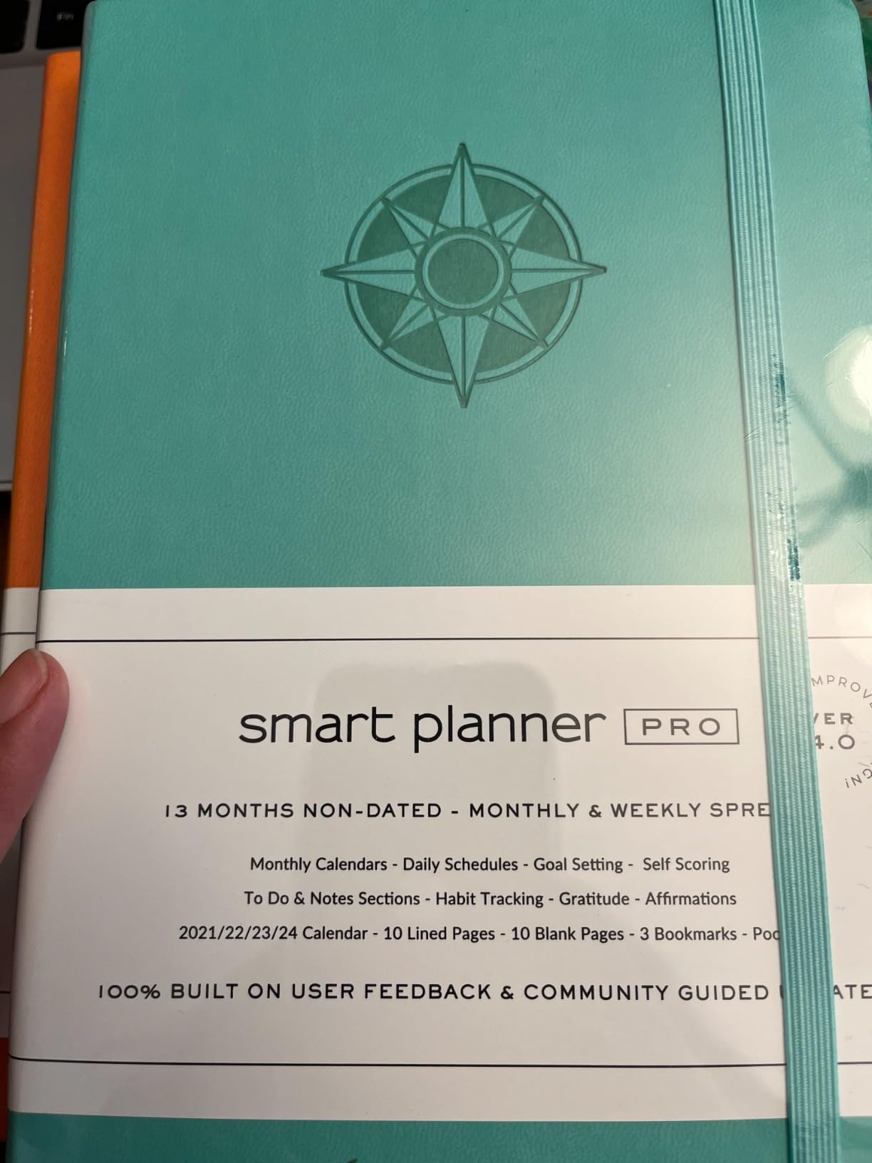 Smart Planner Pro – Undated Daily Planner – Large A4 – Achieve Goals & Increase Productivity with Weekly, Monthly, Work Sections - Organizer Diary with Back Pocket, 3 Satin Bookmarks & Pen Holder customer photo 2