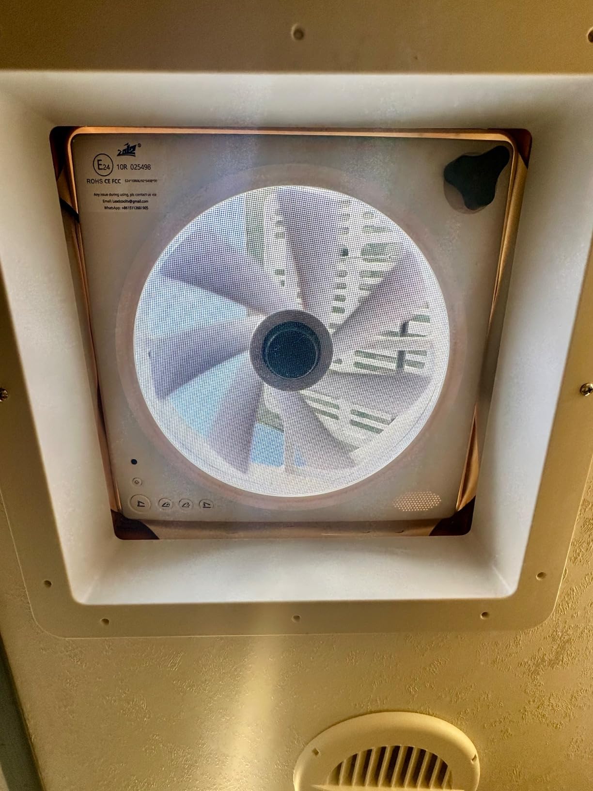 2012 14'' RV Roof Vent Fan, Whisper-Quiet Voice Control, Colorful LED Light customer photo 2