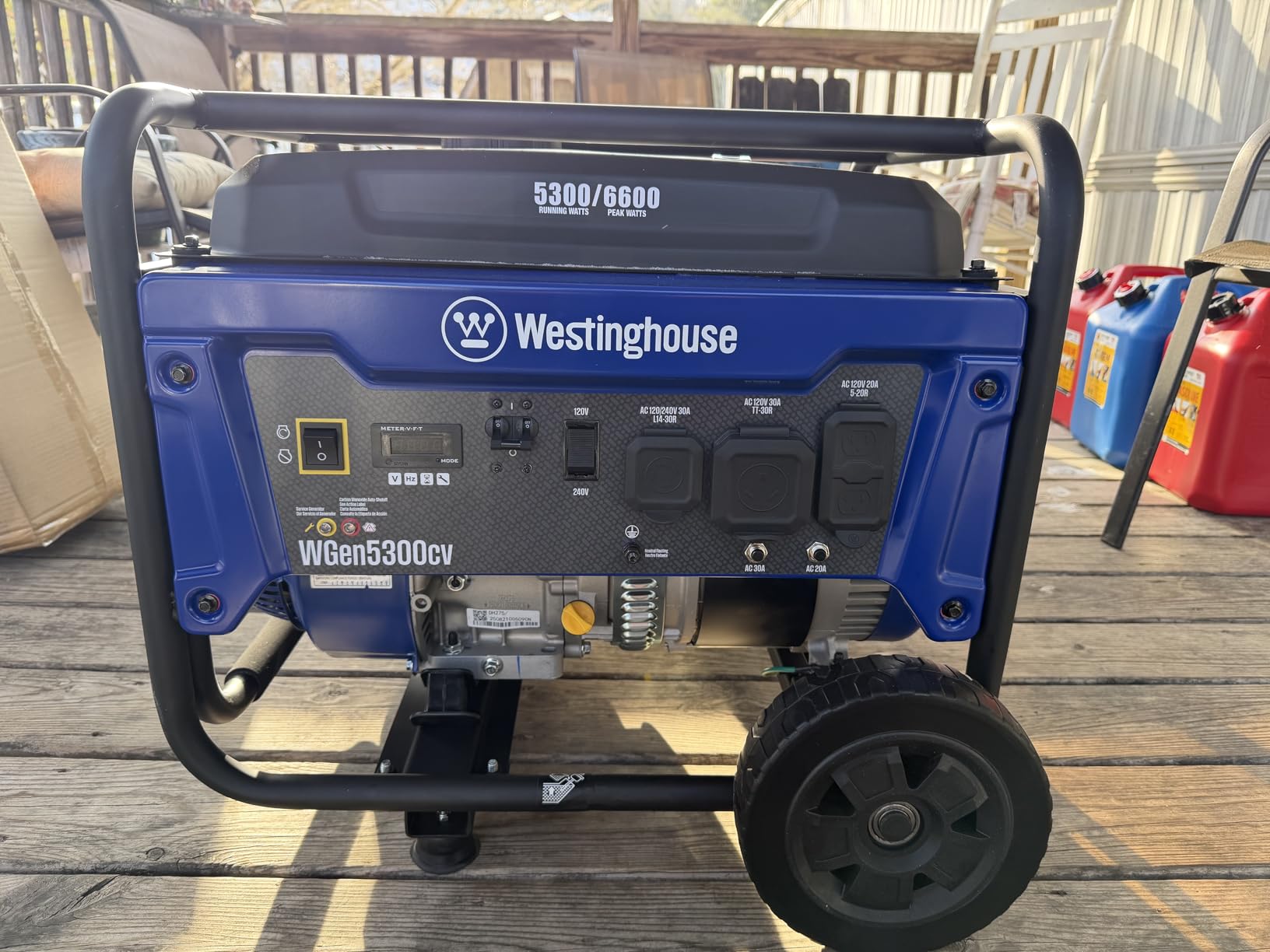 Westinghouse 6600 Peak Watt Home Backup Portable Generator, Transfer Switch Ready 30A Outlet, RV Ready 30A Outlet, Gas Powered, CO Sensor customer photo 2