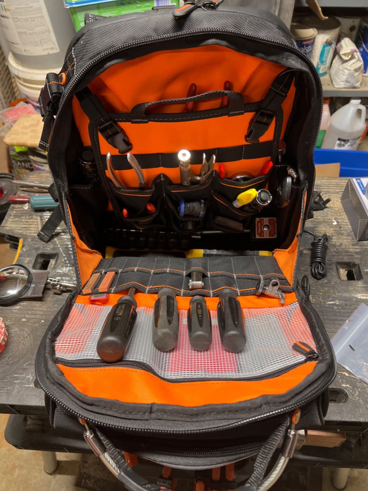 WELKINLAND 77-Pockets Electricians Tool Backpack, Tool Backpack For Men customer photo 1
