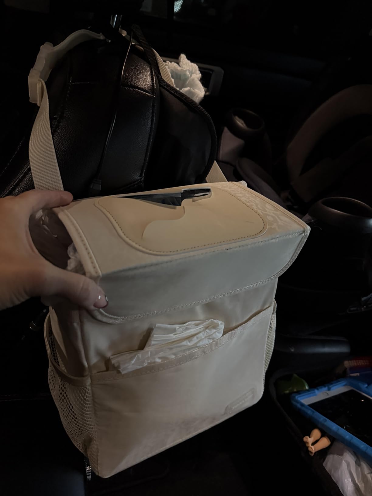 SIBOFUEGO Cute Car Trash Can with Lid, Collapsible, Leak-Proof, 2 Gallon customer photo 2