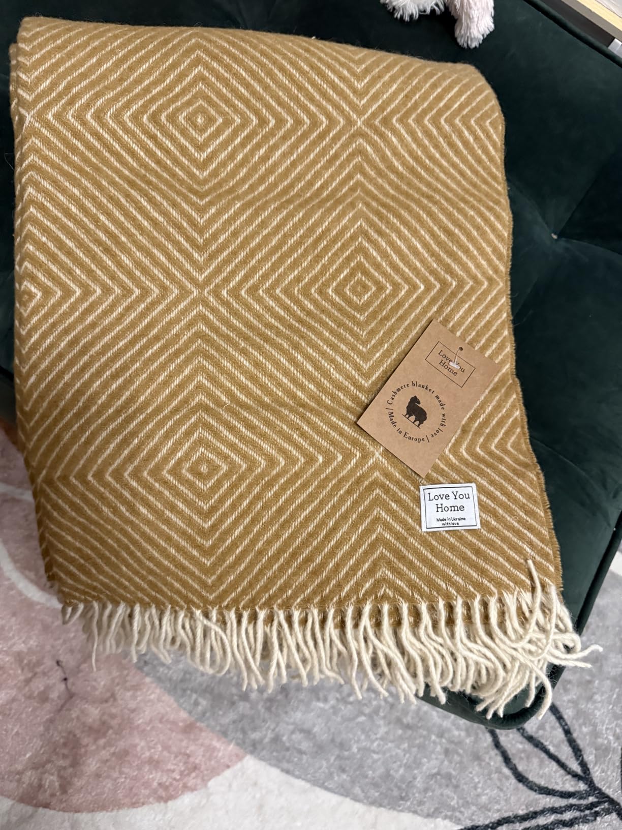 LYHome Merino Wool Blanket, Warm & Soft Throw for Bed & Couch, 55 x 79 in customer photo 1