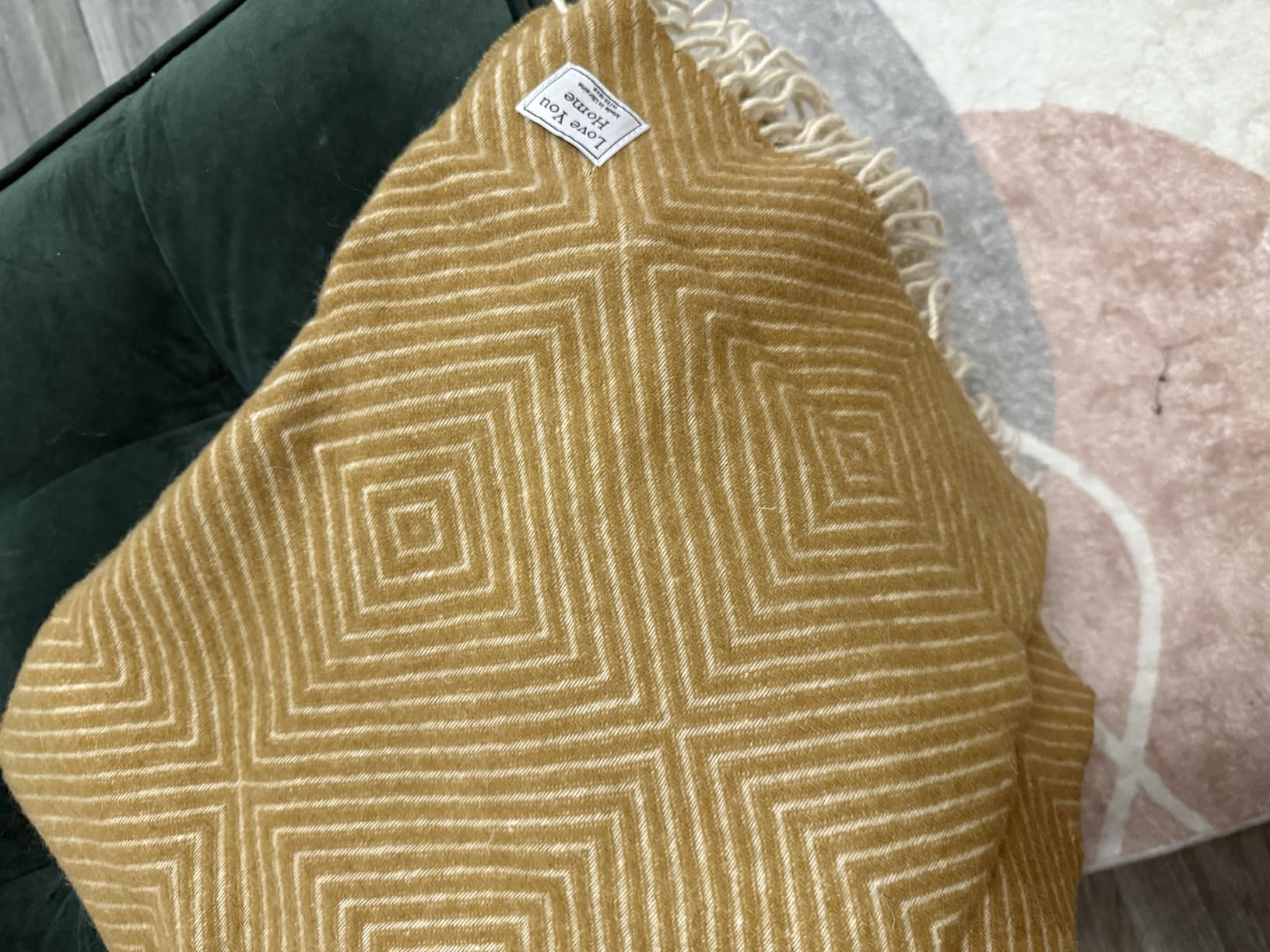 LYHome Merino Wool Blanket, Warm & Soft Throw for Bed & Couch, 55 x 79 in customer photo 2