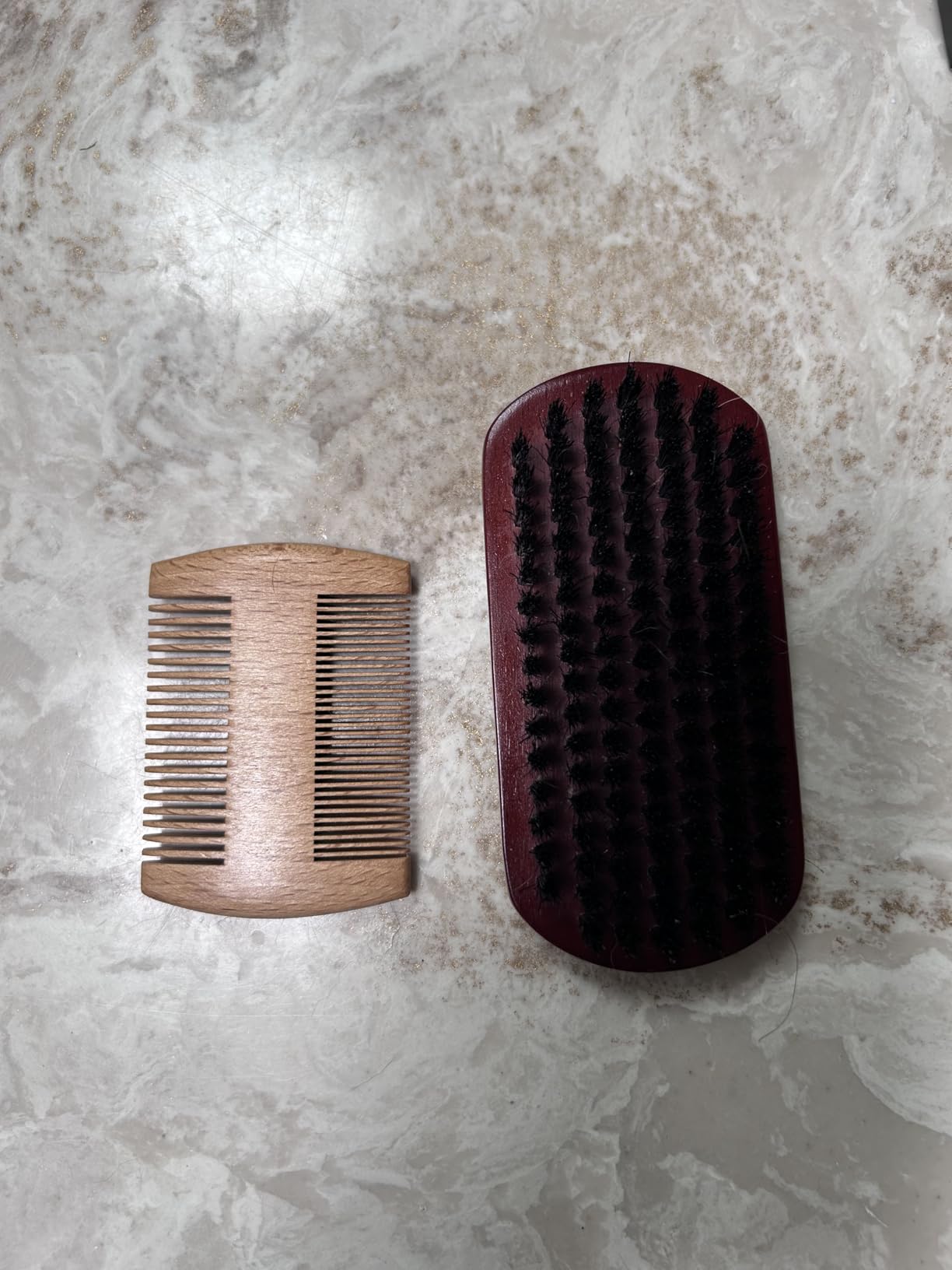 Beard Brush, 100% Boar Bristle Natural Black Walnut Wood Beard Comb Hair Mustache Shaving Brush Facial Hair Brush customer photo 1