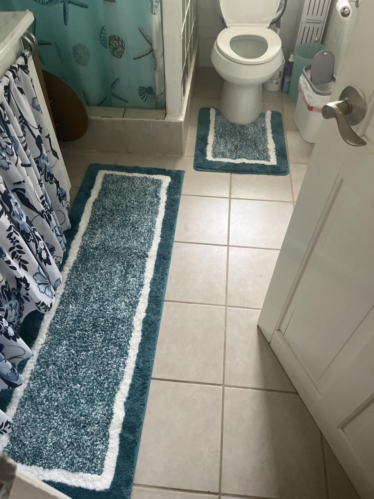 Pauwer Bathroom Rugs 3 Piece Set, Non Slip Washable Bath Mat, Dark Grey customer photo 2
