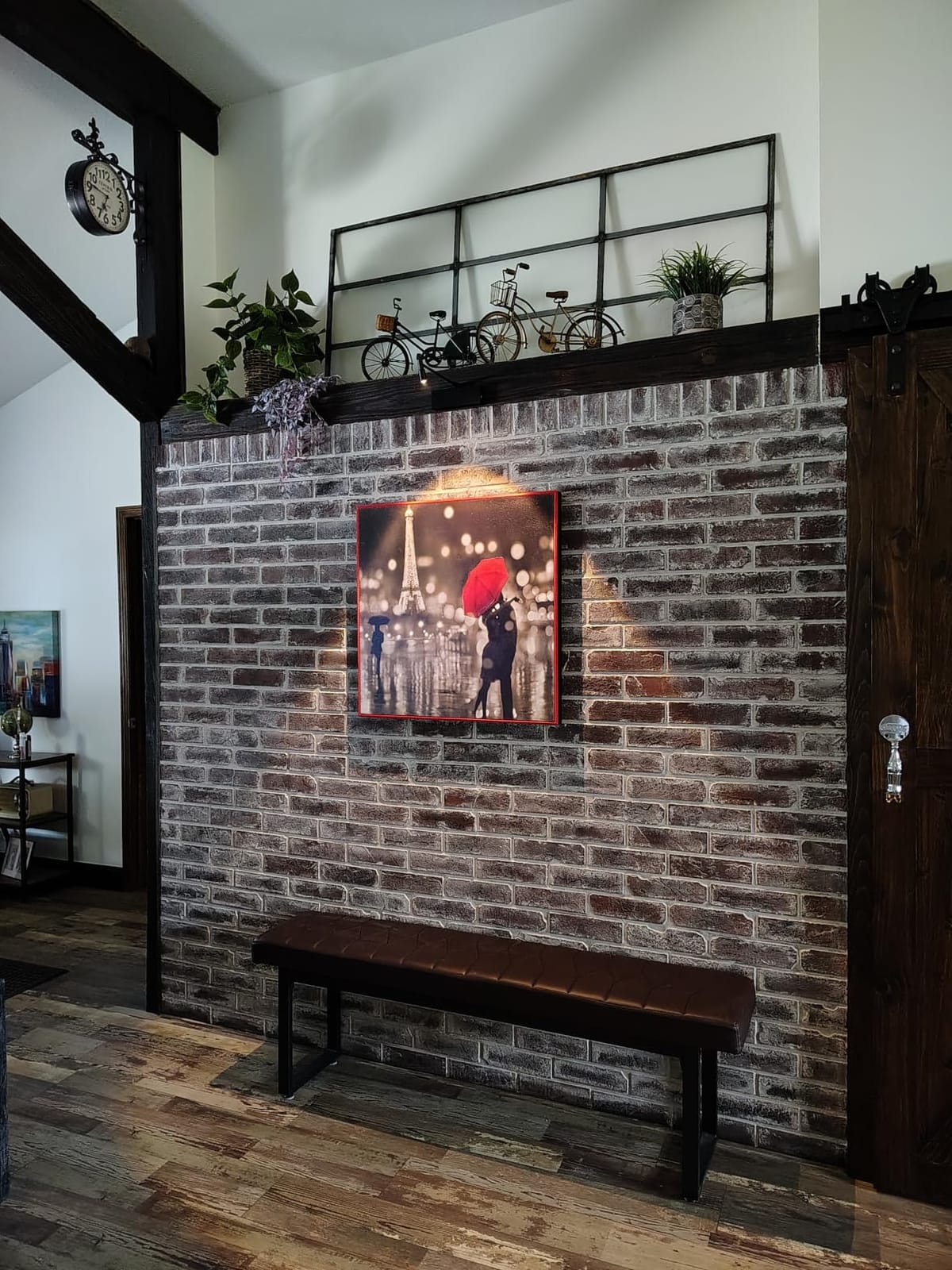 100 Vintage Brown/Red Faux Brick Wall Tiles, 3D Thin Brick Veneers for Bedroom, Bathroom, Kitchen, Fireplace and Fence Wall Panels (14.2 sq ft) customer photo 2