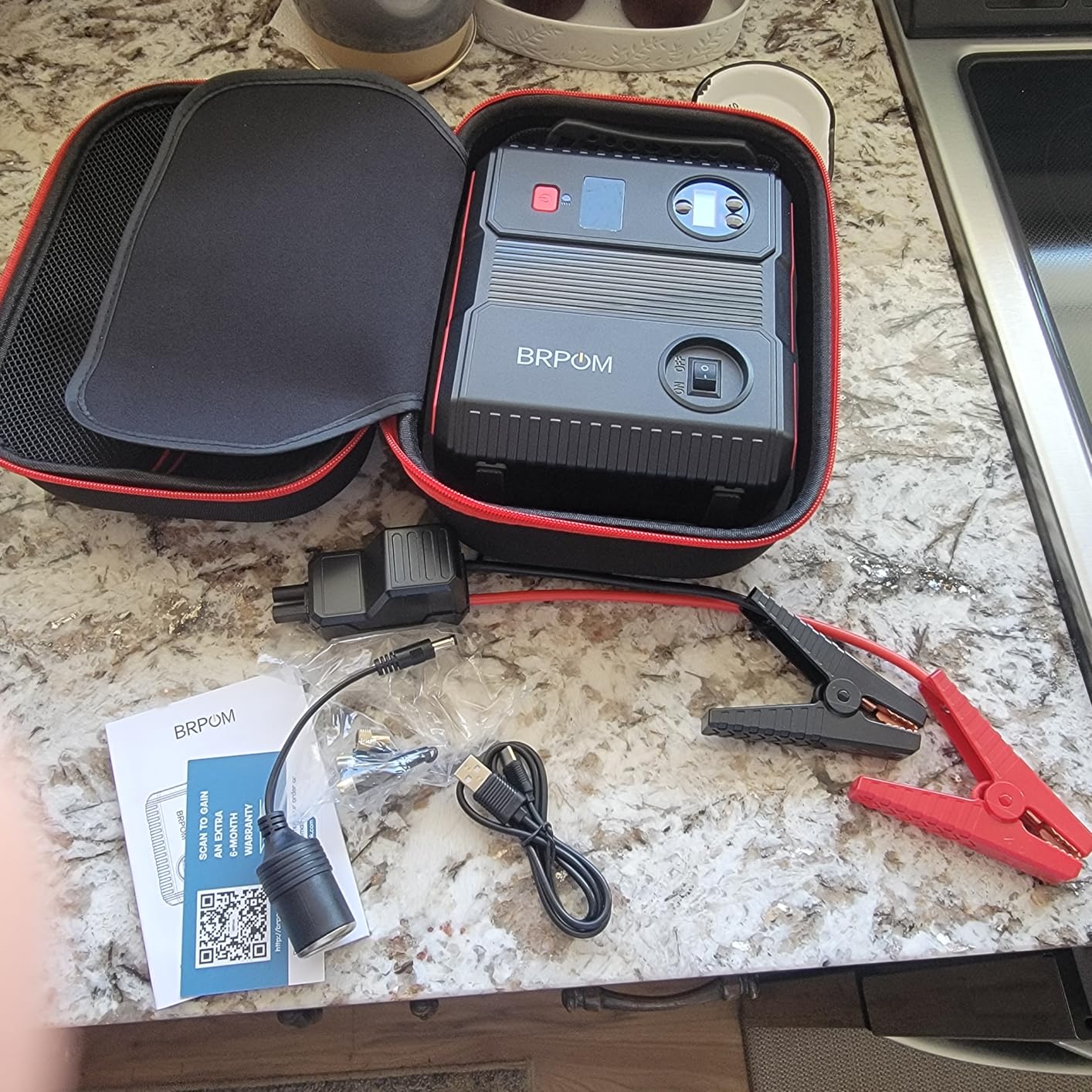 Car Jump Starter with Air Compressor, 9000A Peak 26800mah (Up to All Gas or 12.0L Diesel Engine, 50 Times) Portable160PSI Jump Starter 12V Auto Battery Jump Pack Quick Charge customer photo 1
