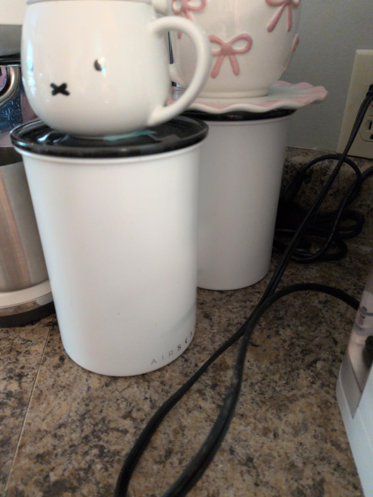 Planetary Design Airscape Stainless Steel Coffee Canister | Food Storage | Container | US Patented Inner Plunger Lid REMOVES Excess Oxygen | Don't Buy airtight, Buy AIR-Less | (Medium, Brushed Copper) customer photo 1