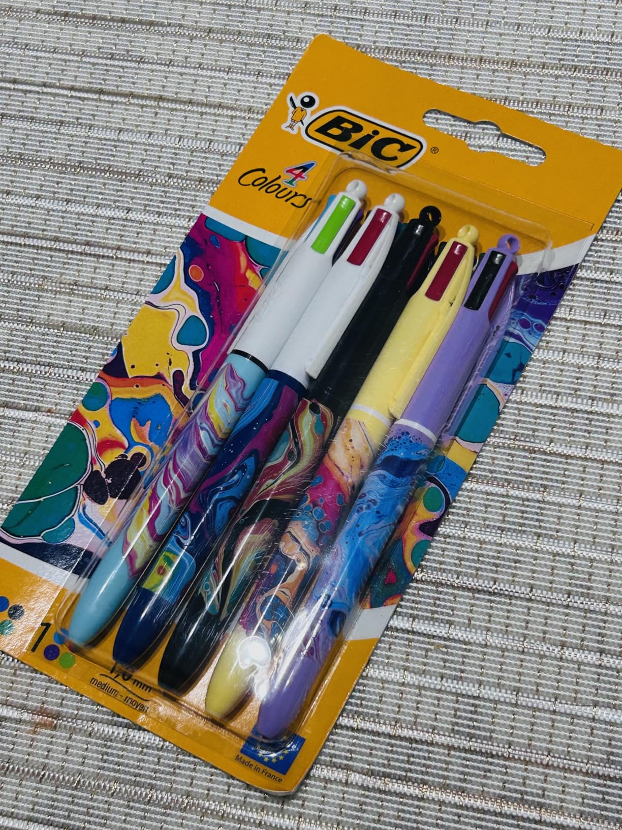 BIC 4 Colours All In One, Multi Coloured Retractable Ballpoint Pens, Medium 1.0mm, Green, Blue, Red, Black, 5 Per Pack customer photo 1