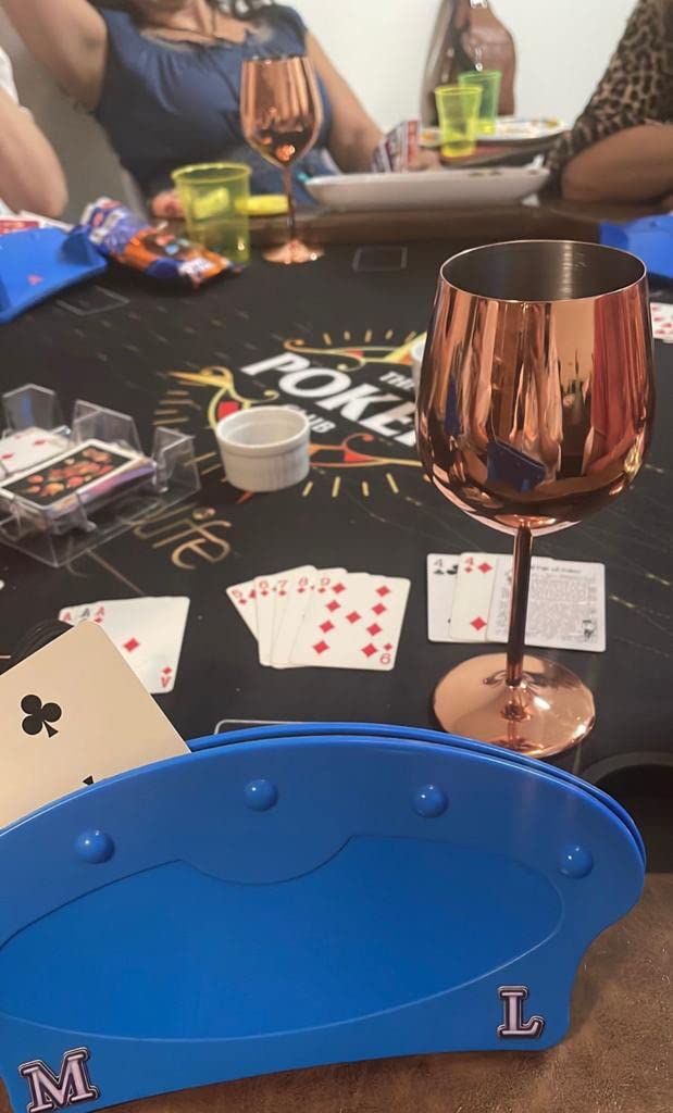 Casino Poker Table Foldable - 8 Players Octagonal Portable Folding Casino Leisure Game Table w/Water-Resistant Cushioned Rail, 8 Drink Holders, Casino-Grade Brown Felt Surface customer photo 2