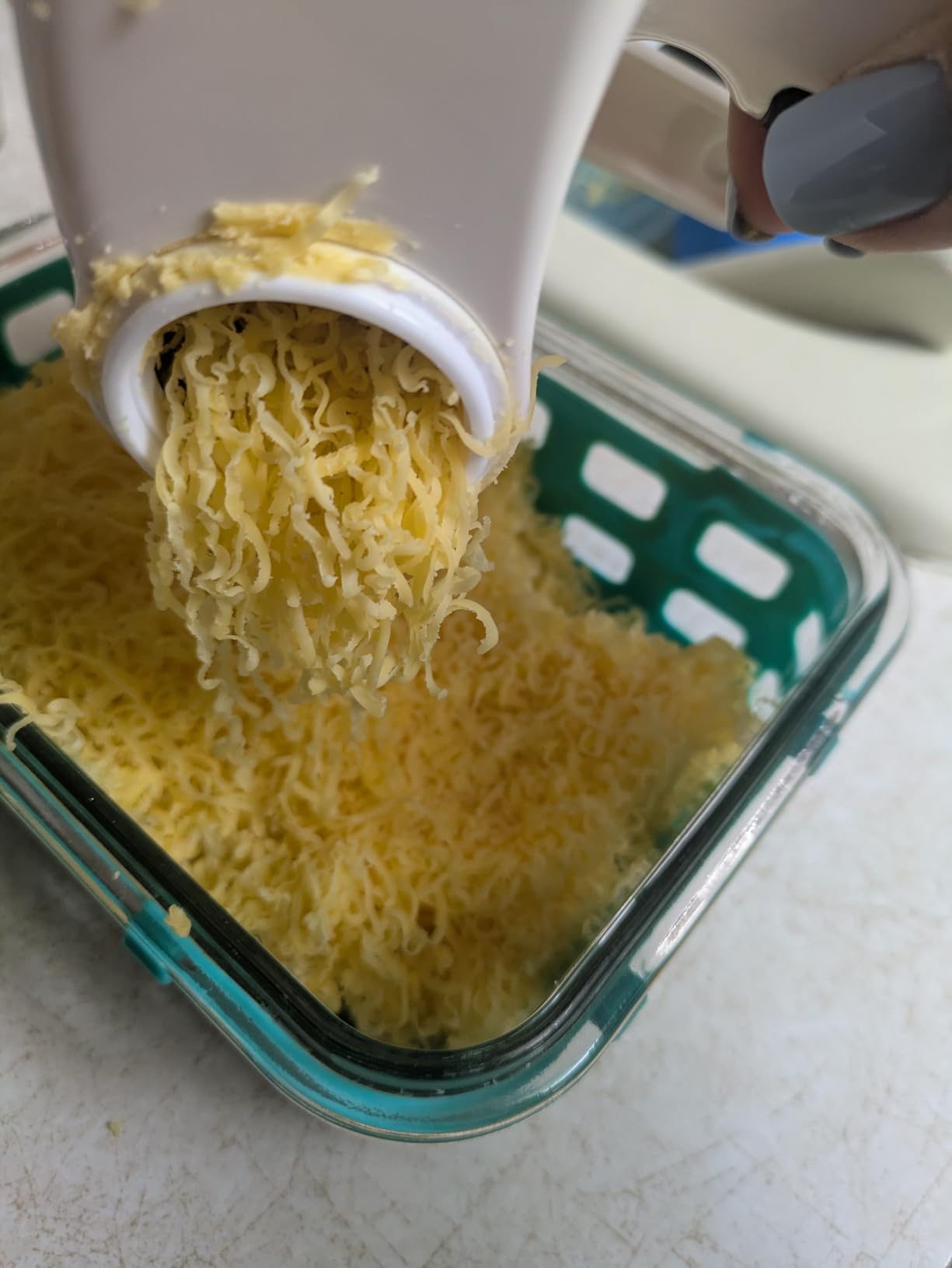 OXO Good Grips Rotary Cheese Grater with Hand Crank, White customer photo 2