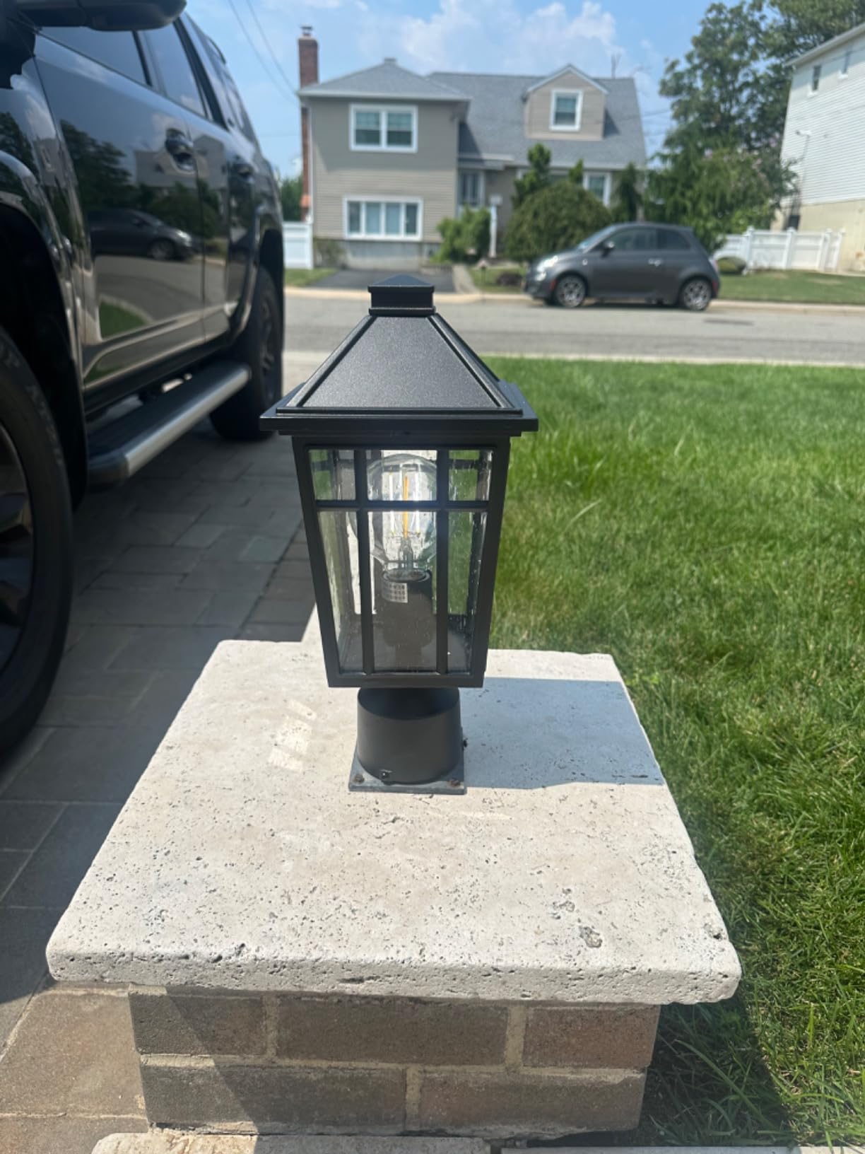 Darkaway Outdoor Post Lights Lamp Post Light Fixture, Waterproof Aluminum Housing with Glass, Fence Post Deck Lighting for Garden, Patio, Pathway (1 Pack, Black) customer photo 2