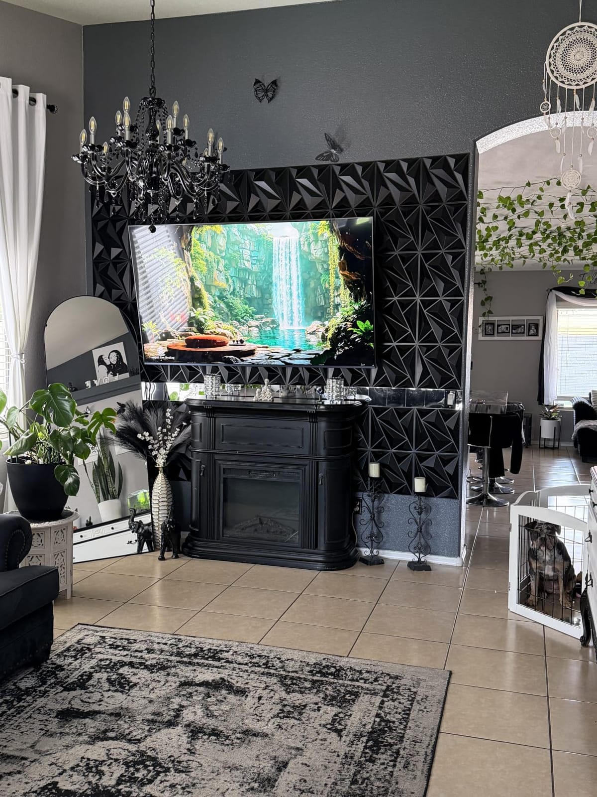 Art3dwallpanels 33 Pack 3D Wall Panels Diamond, Black, 12''x12'' customer photo 2