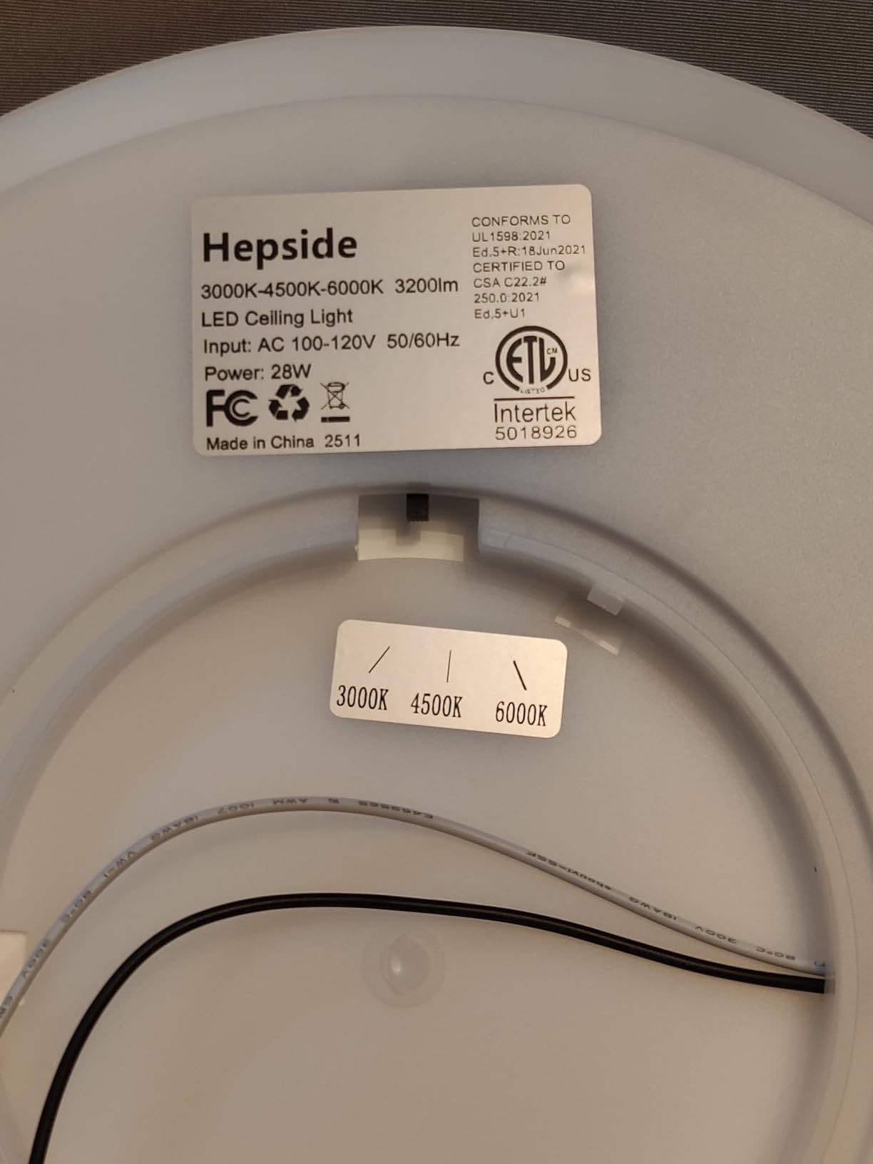 hepside 2PACK Flush Mount LED Ceiling Light Fixture Black, 12Inch 28Watt, Dimmable & 3000K-4500K-6000K Ceiling Lamp 3200LM Low Profile Ceiling Light for Kitchen Bedroom Hallway Porch customer photo 1