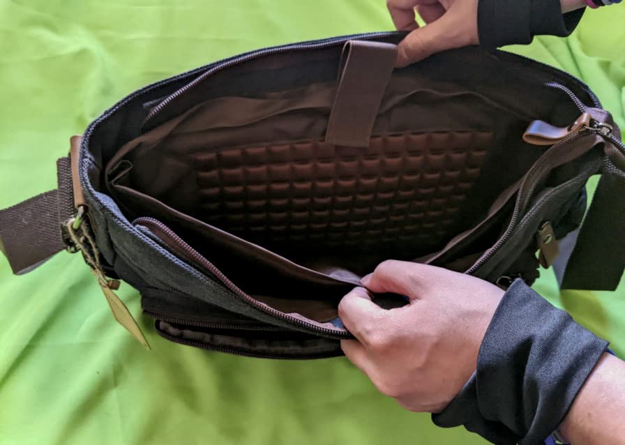 VASCHY 15.6inch Laptop Waxed Canvas Messenger Bag for Men, Work, Travel customer photo 2